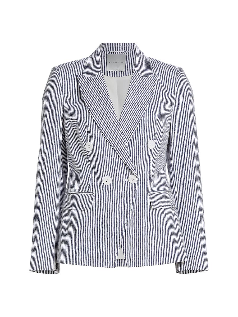 Womens Abagail Striped Cotton Blazer Product Image