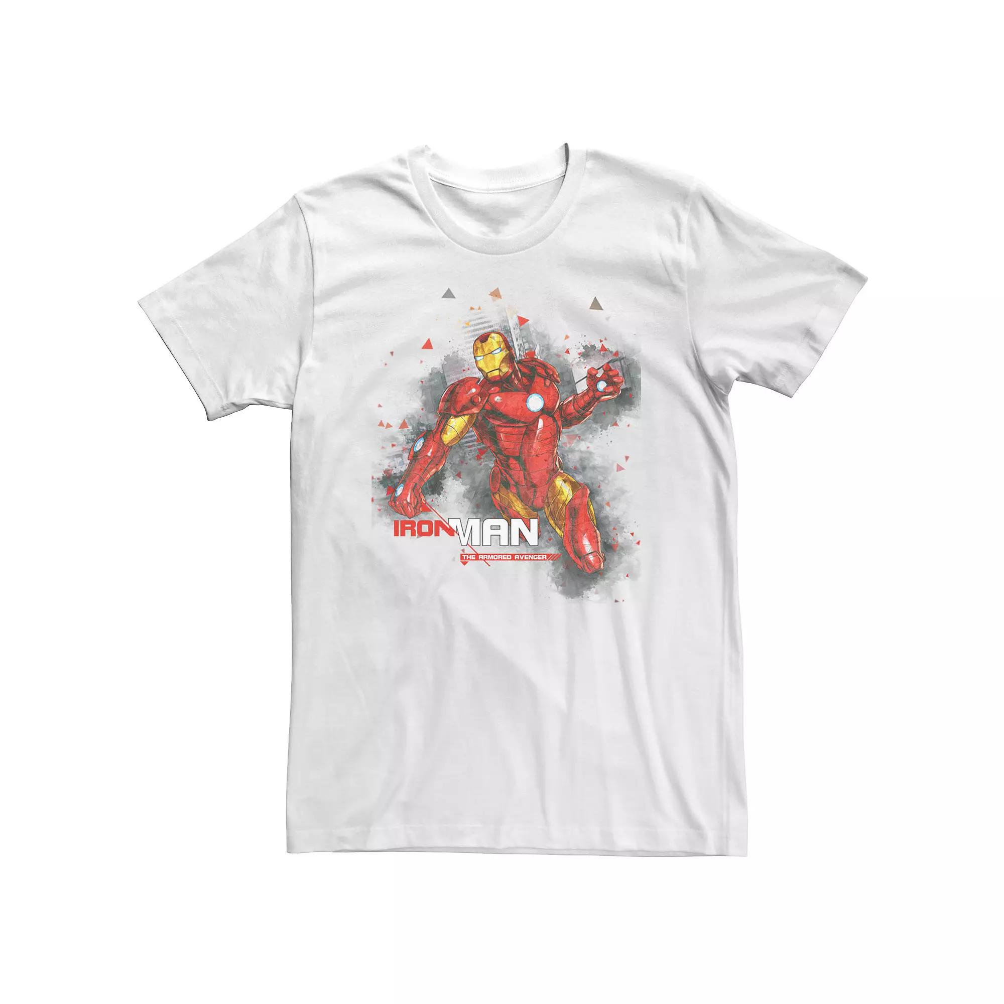 Big & Tall Marvel Avengers Assemble Iron Man Burst Tee, Men's,  Product Image