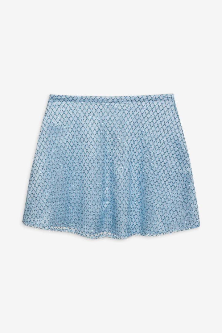Glitter Grid Mini Skirt — Blue Product Image