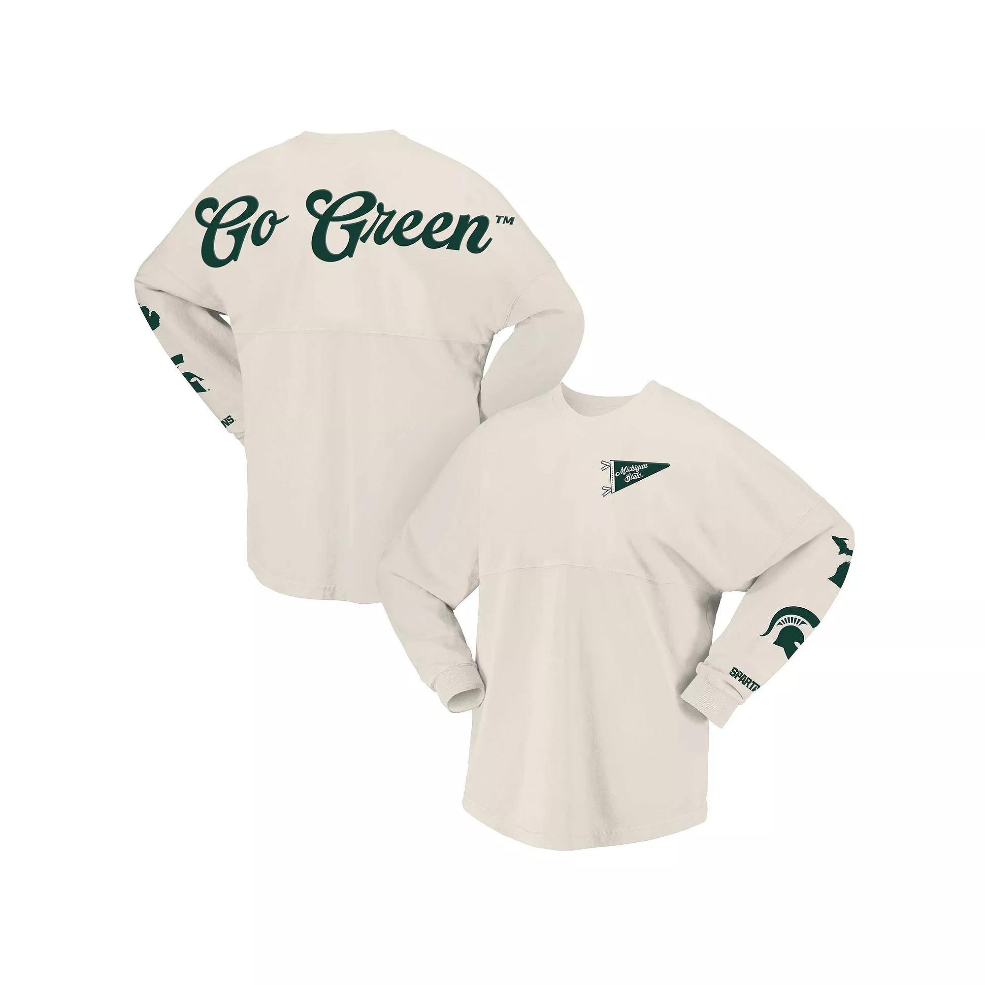 Women's Spirit Jersey Natural Michigan State Spartans Local Long Sleeve T-Shirt,  Product Image