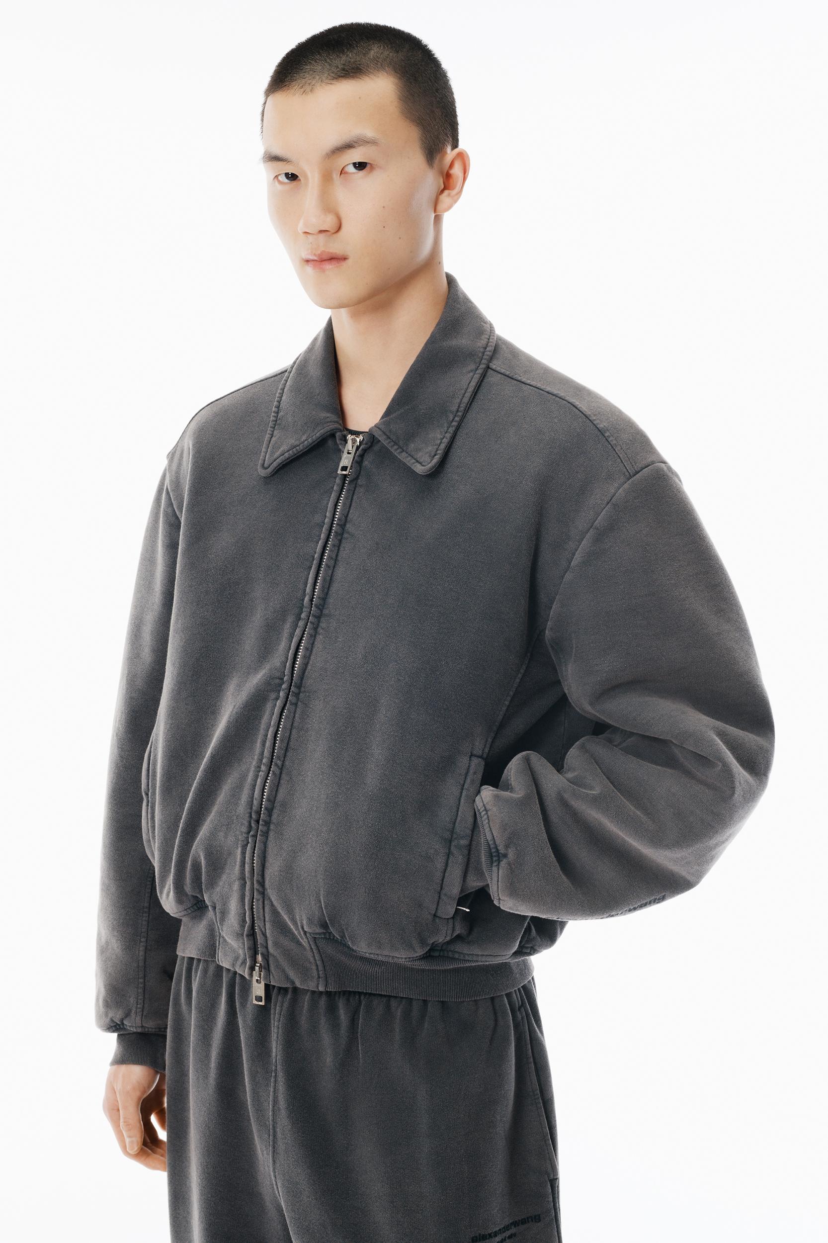 Grey Organic Terry Moto Jacket Product Image