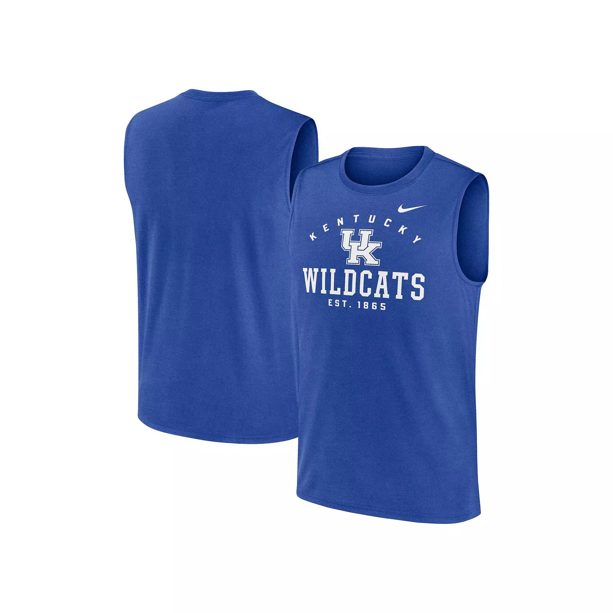Men's Nike Royal Kentucky Wildcats Primetime Legend Lock Up Performance Muscle Tank Top,  Product Image