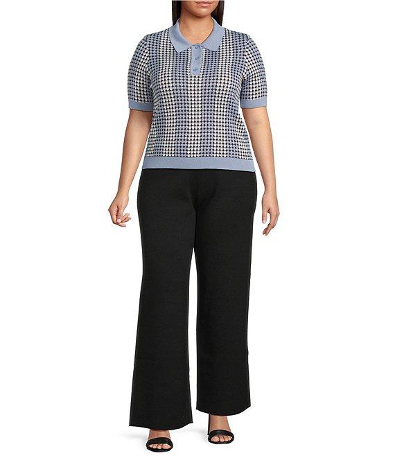 Lucy Paris Plus Size Double Knit Wide Leg Pants Product Image