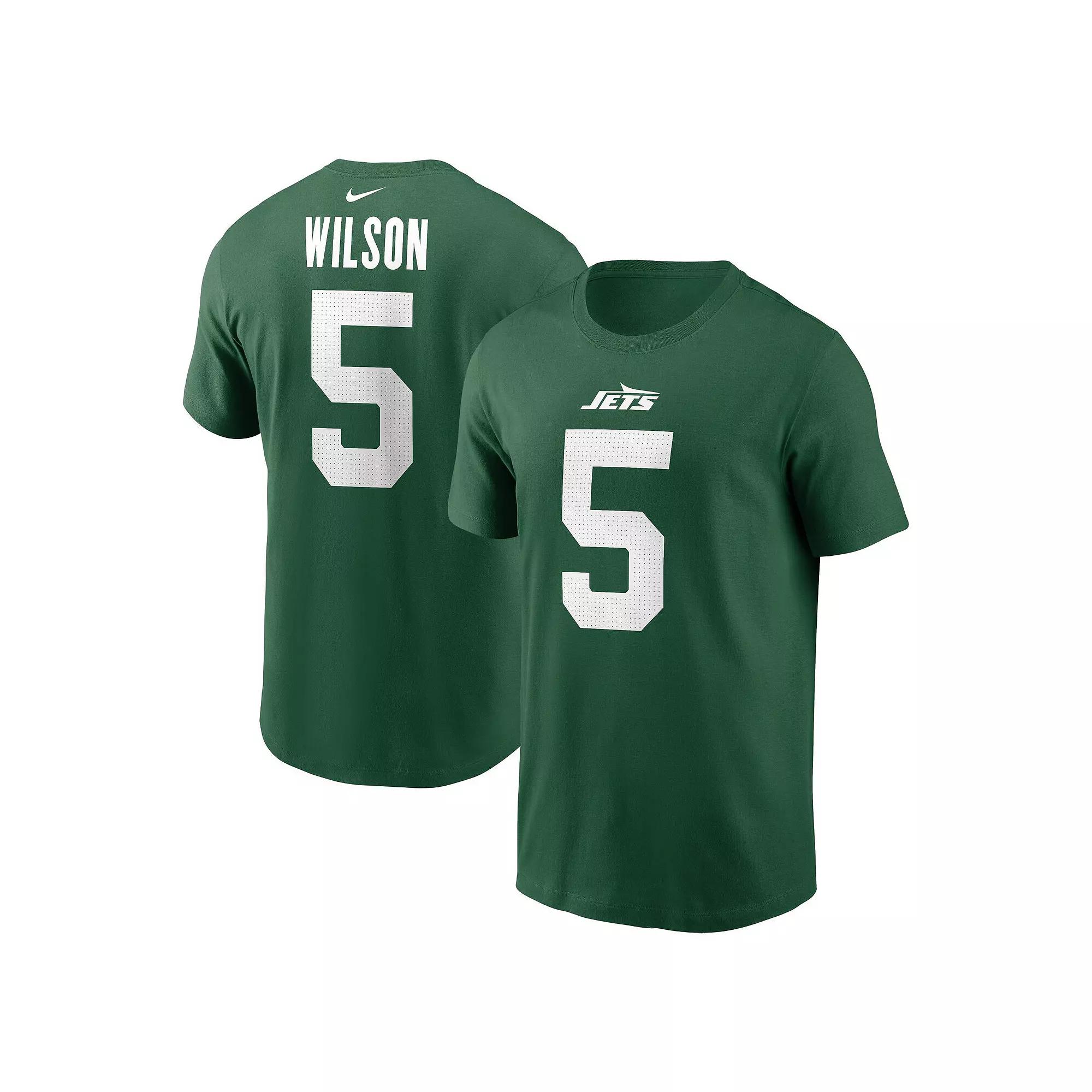 Men's Nike Garrett Wilson Green New York Jets Name & Number T-Shirt, Size: 2XL Product Image
