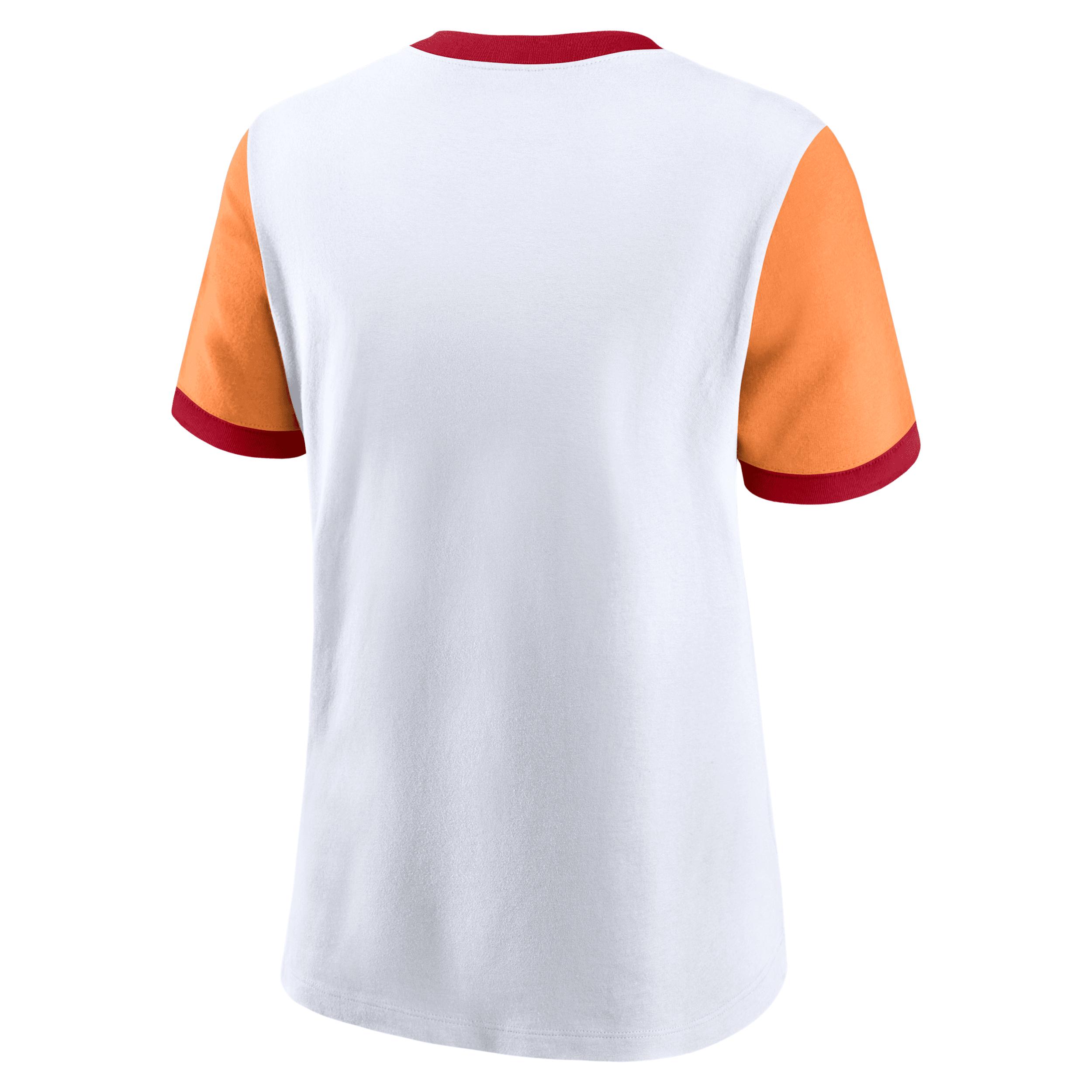 Tampa Bay Buccaneers Rewind Nike Womens NFL Ringer T-Shirt | 24901U79YV-2DT Product Image