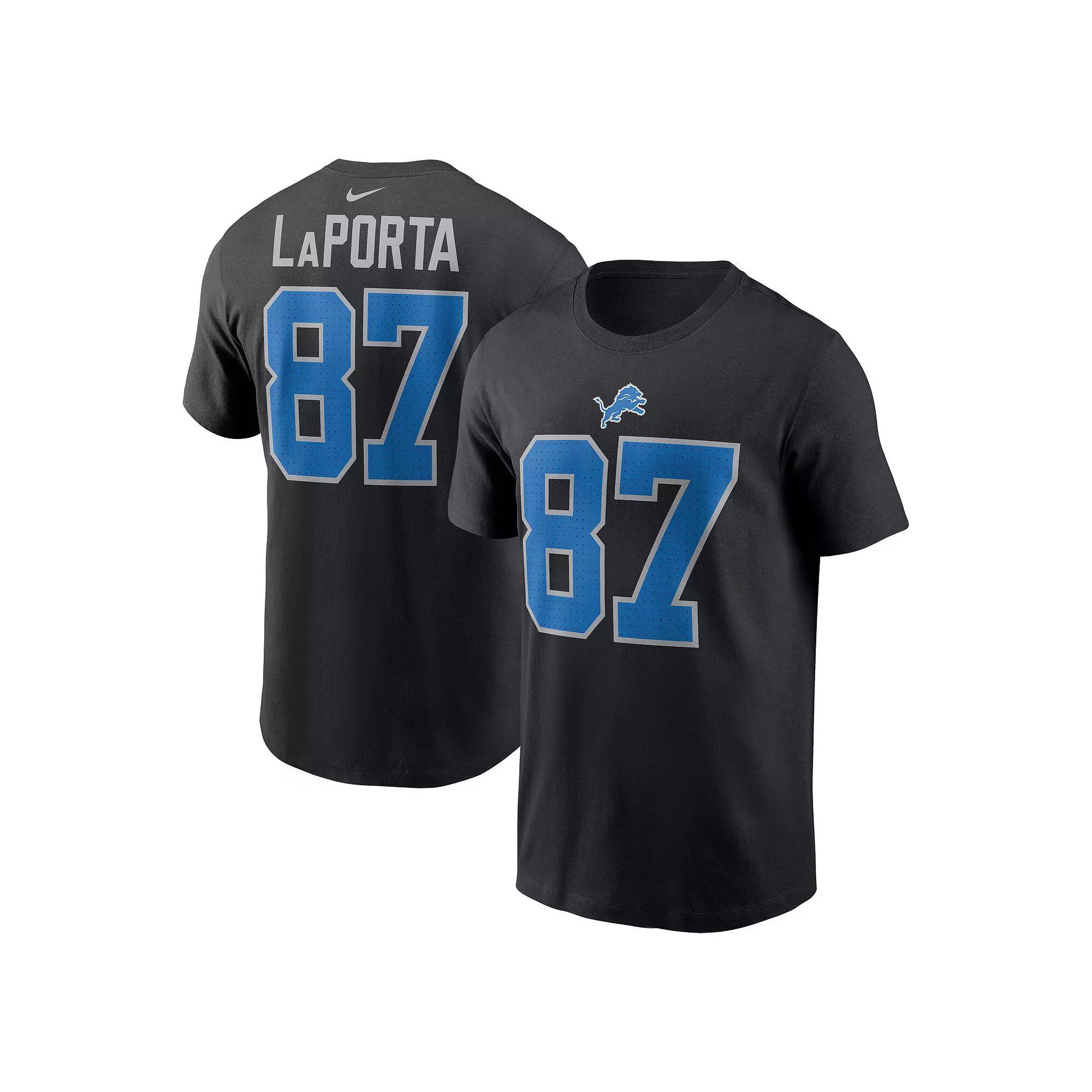 Men's Nike Sam LaPorta Black Detroit Lions Name & Number T-Shirt,  Product Image