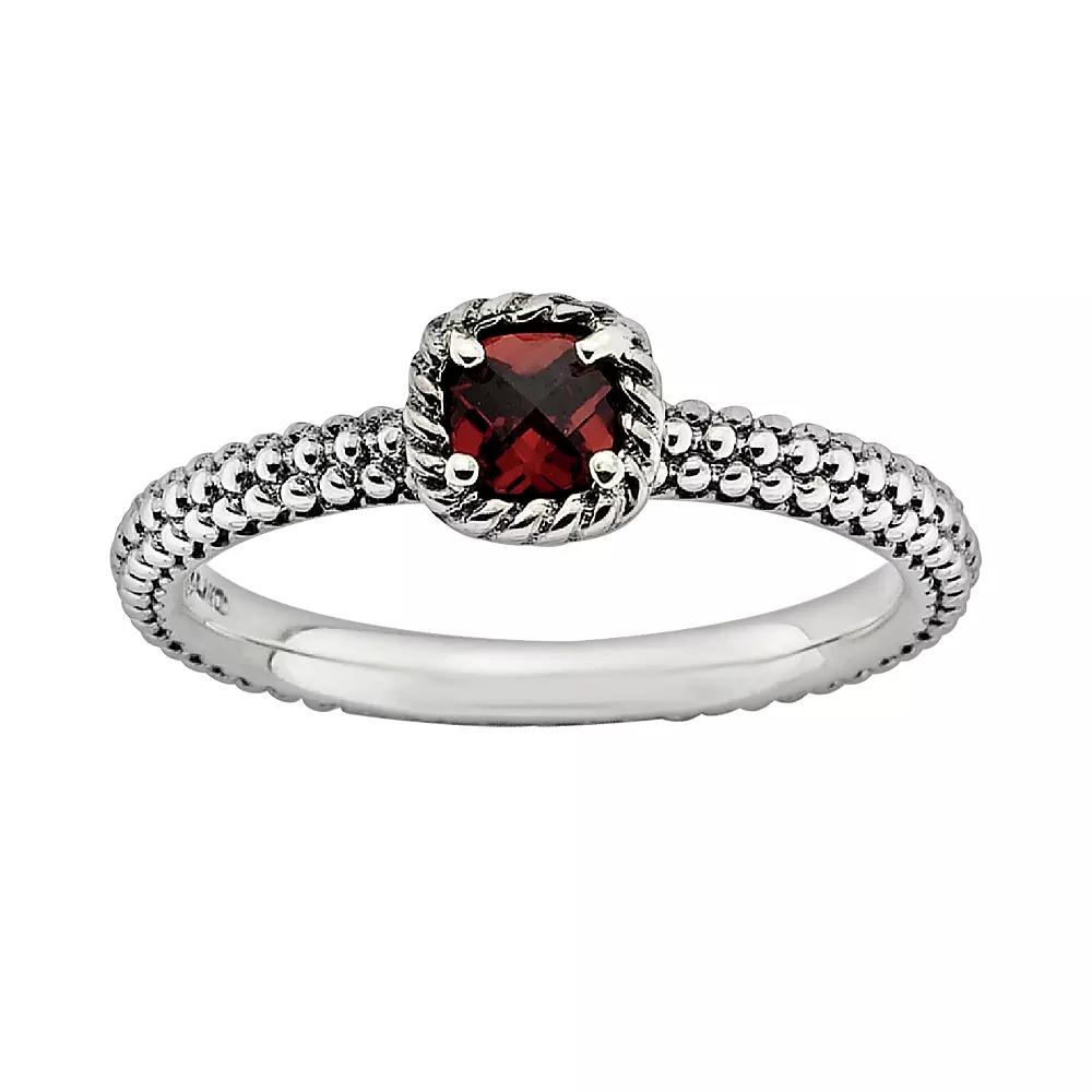 Stacks & Stones Sterling Silver Garnet Stack Ring, Women's, Size: 8, Red Product Image