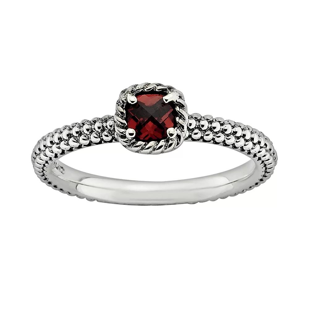 Stacks & Stones Sterling Silver Garnet Stack Ring, Women's, Size: 8, Red Product Image