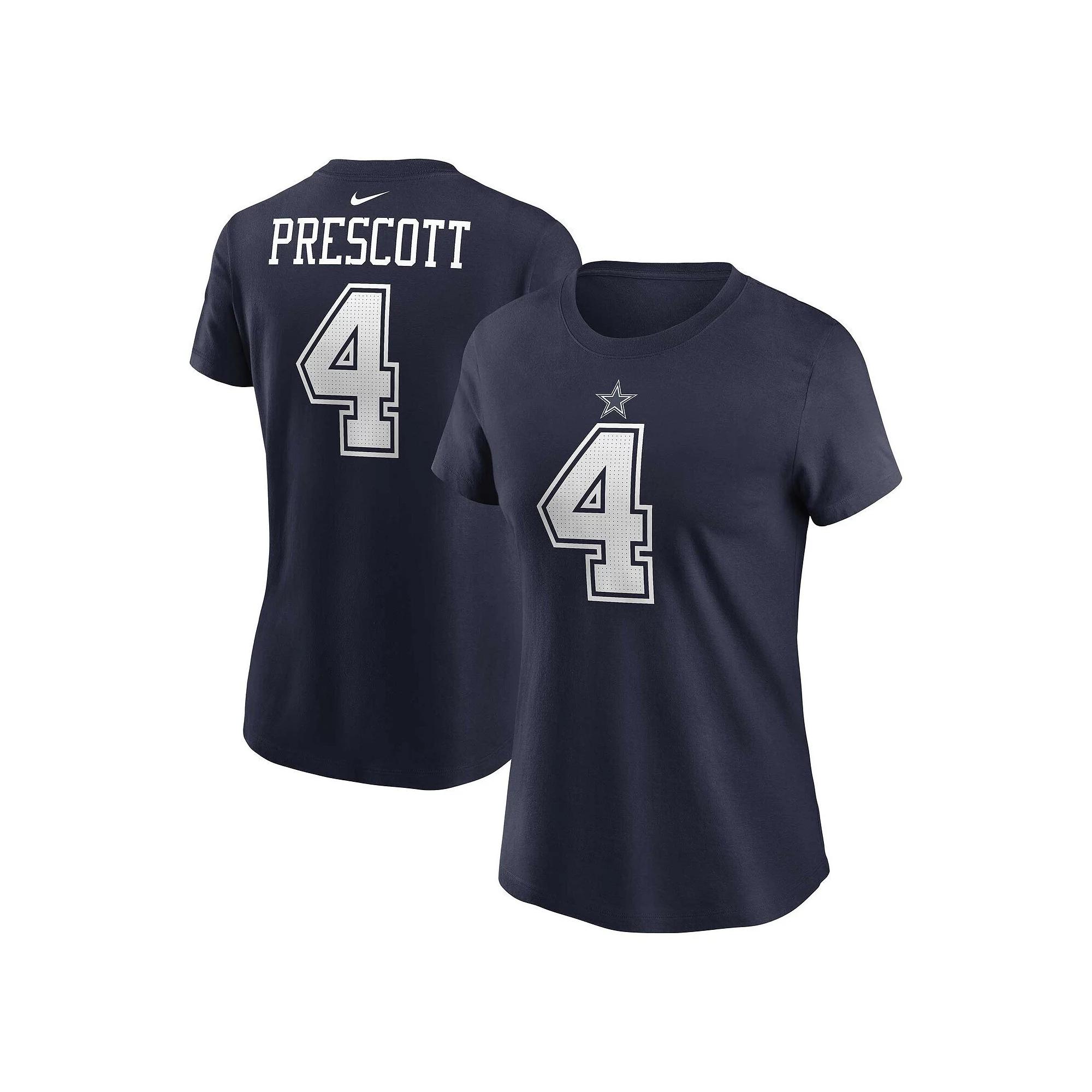 Women's Nike Dak Prescott Navy Dallas Cowboys Player Name & Number T-Shirt,  Product Image