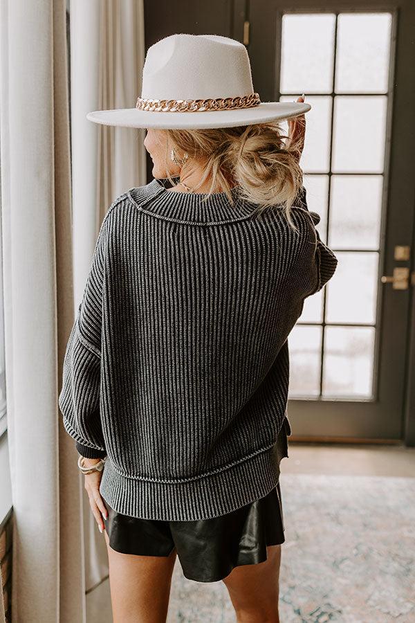 Vermont Bound Vintage Wash Oversized Sweater in Black Product Image