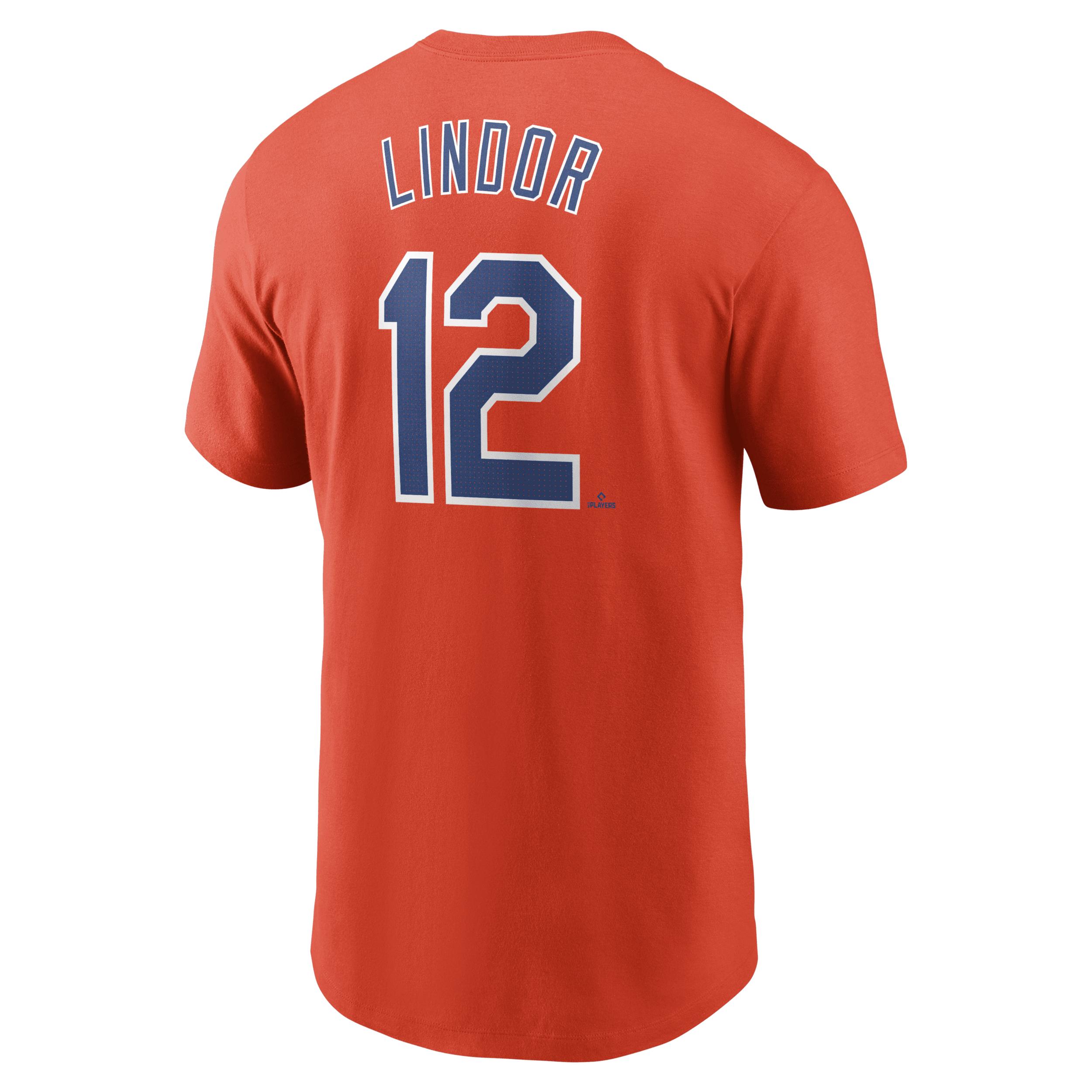 Men's Nike Francisco Lindor Orange New York Mets Fuse Name & Number T-Shirt,  Product Image