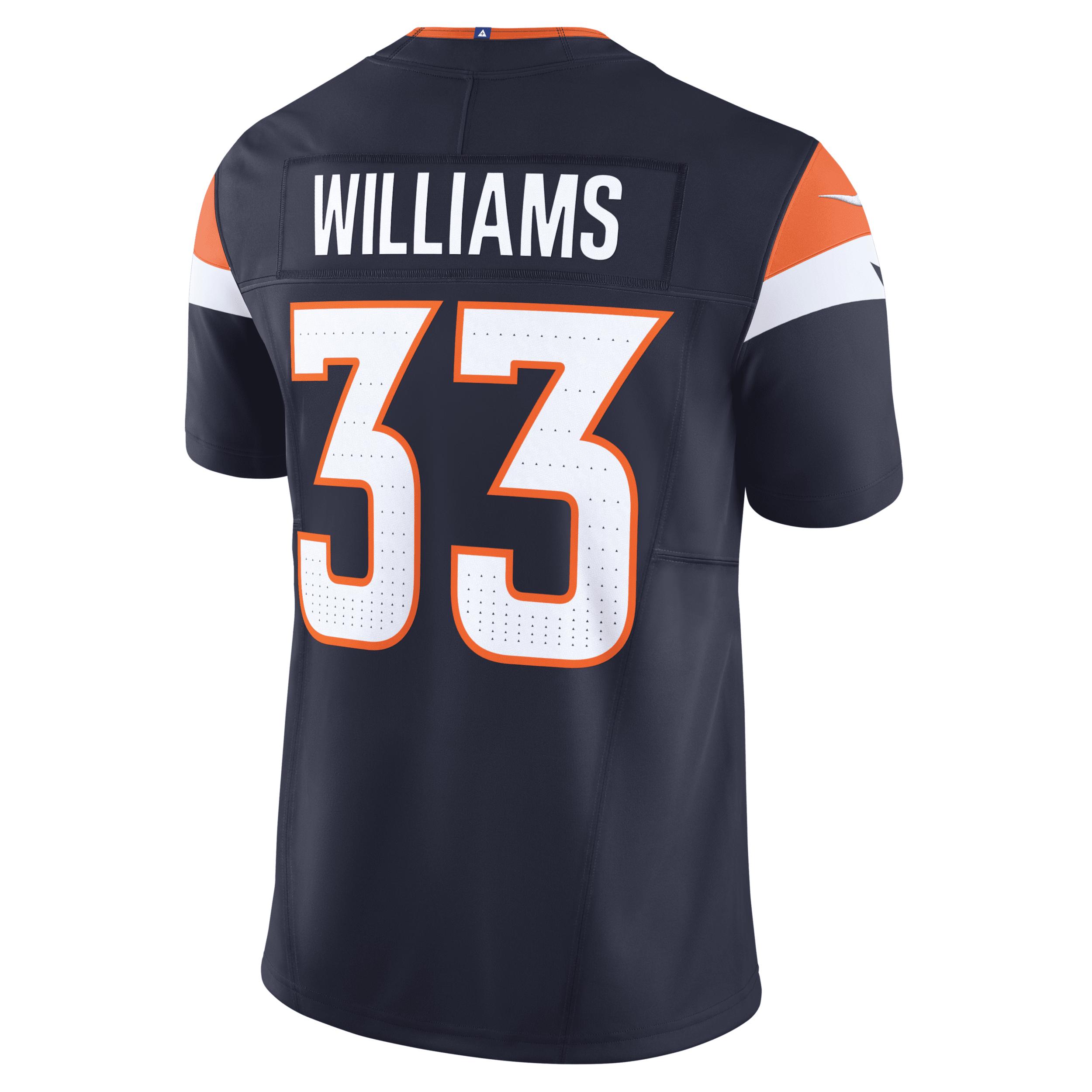 Men's Nike Javonte Williams Navy Denver Broncos Mile High Collection Vapor F.U.S.E. Limited Jersey, Size: Medium, Blue Product Image