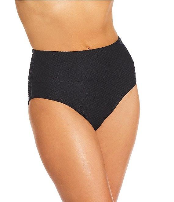 Alex Marie Textured Banded High Waisted Swim Bottom Product Image