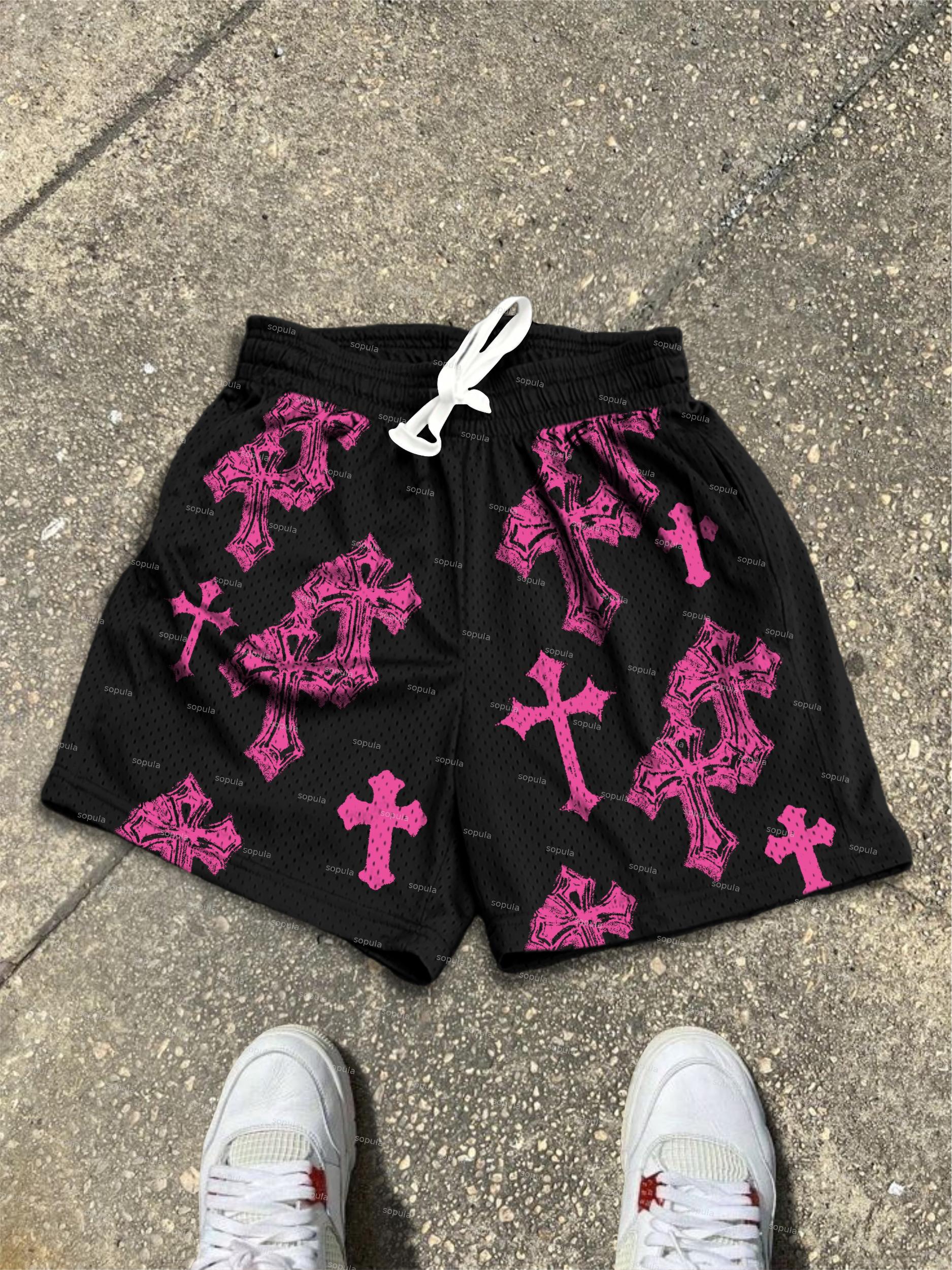 Cross Graphic Dot Mesh Shorts Product Image