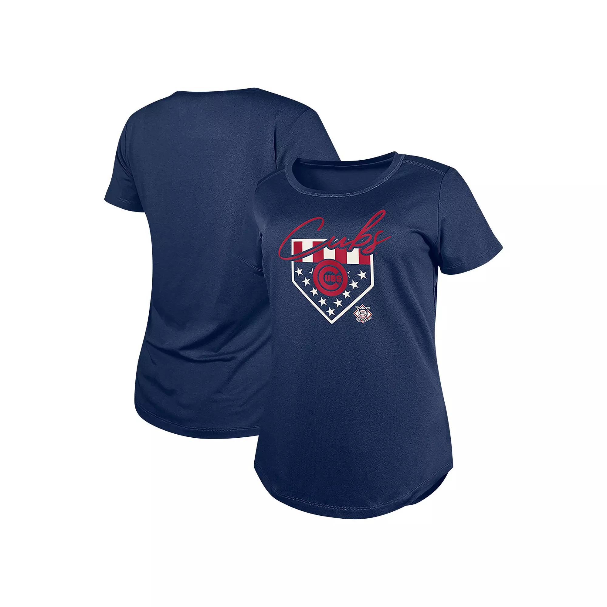 Women's New Era Navy Chicago Cubs Americana T-Shirt, Size: XL, Blue Product Image