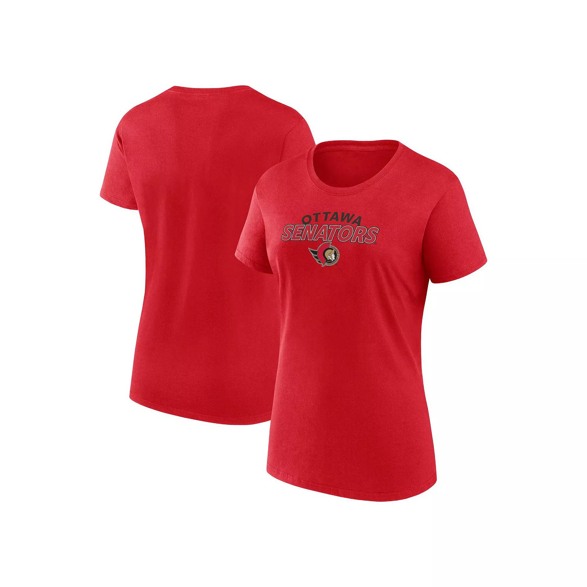 Women's Fanatics Red Ottawa Senators Risk T-Shirt,  Product Image