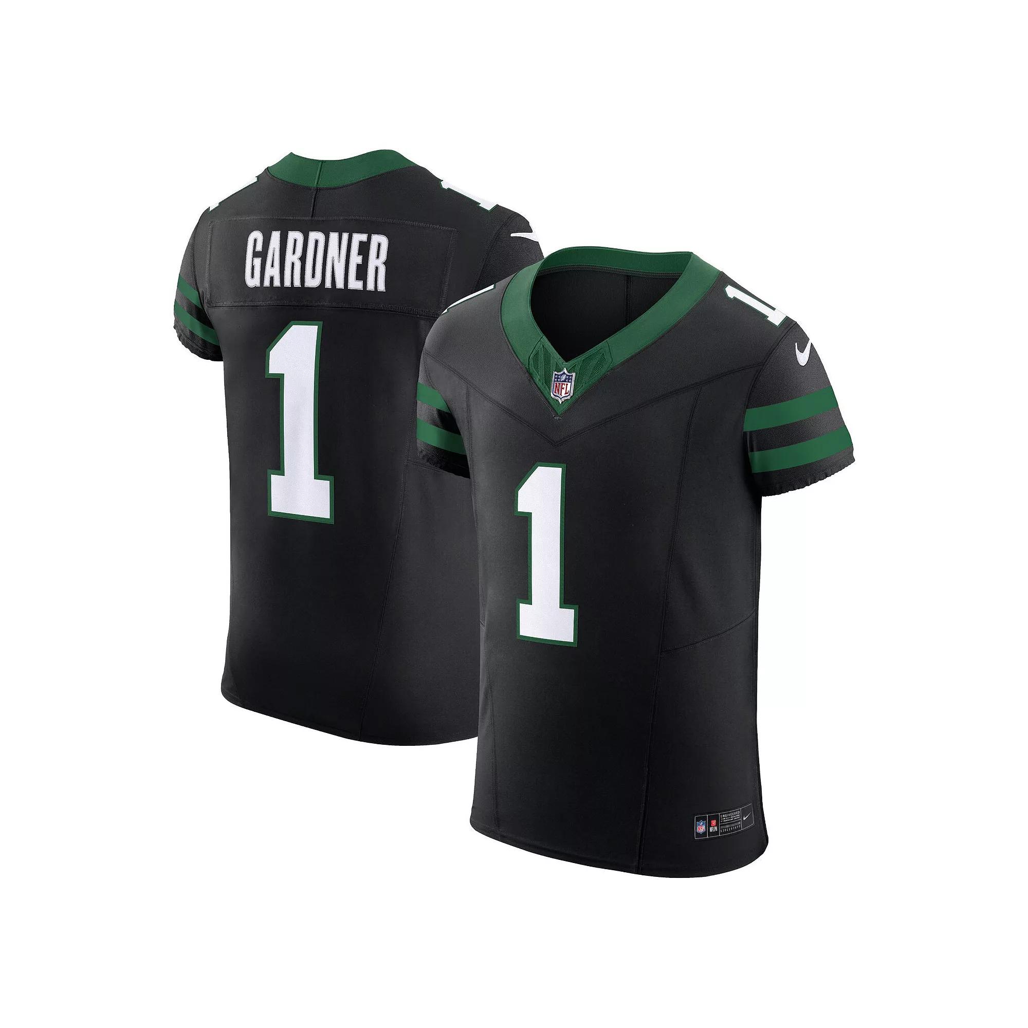 Men's Nike Ahmad Sauce Gardner Legacy Black New York Jets Alternate Vapor F.U.S.E. Elite Jersey,  Product Image