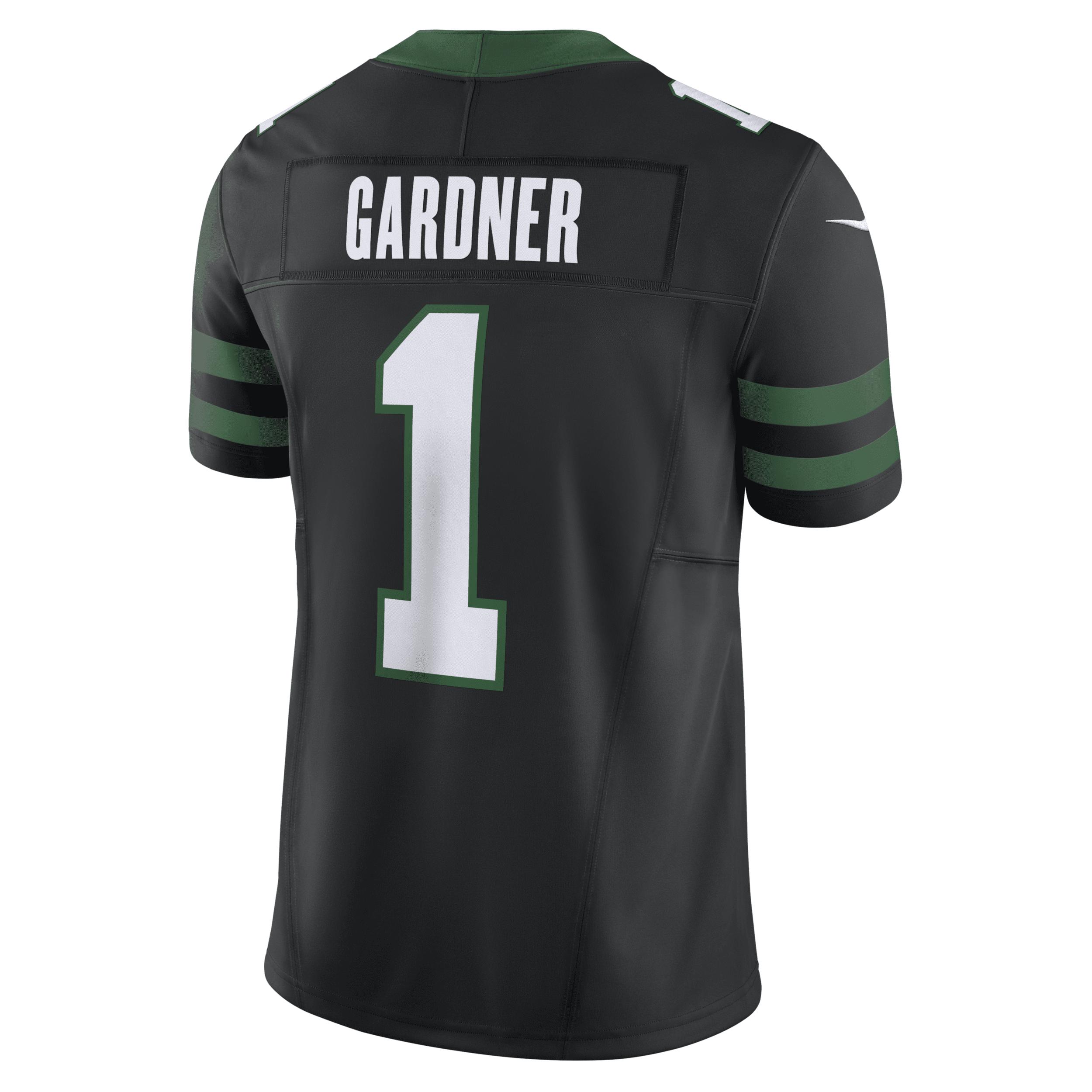 Men's Nike Ahmad Sauce Gardner Legacy Black New York Jets Alternate Vapor F.U.S.E. Limited Jersey,  Product Image