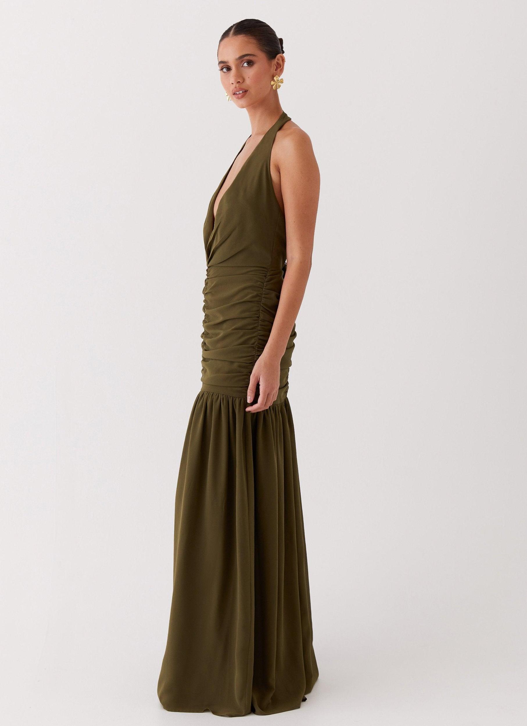 Truly In Love Maxi Dress - Khaki Product Image