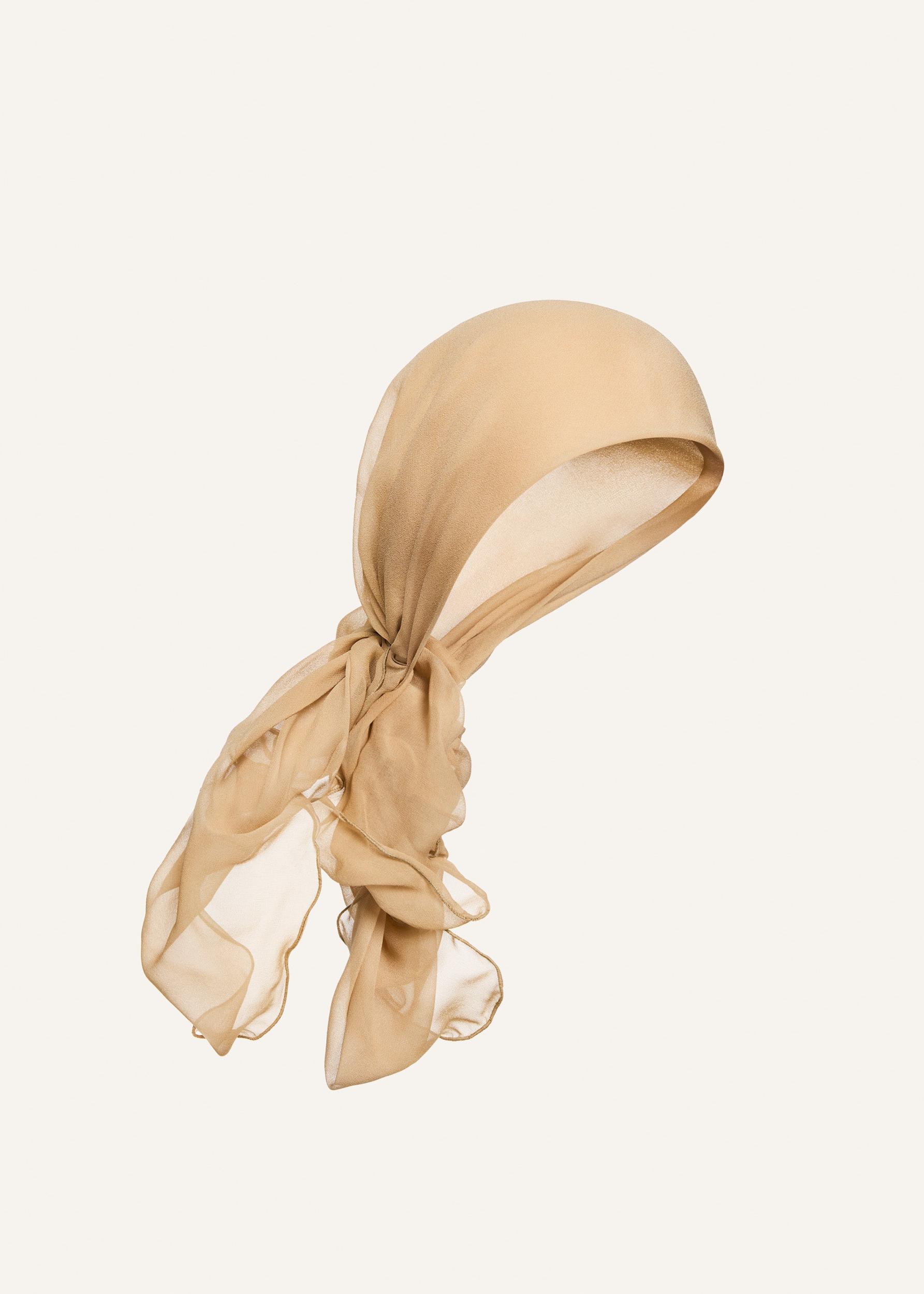 Wired head scarf in beige Product Image