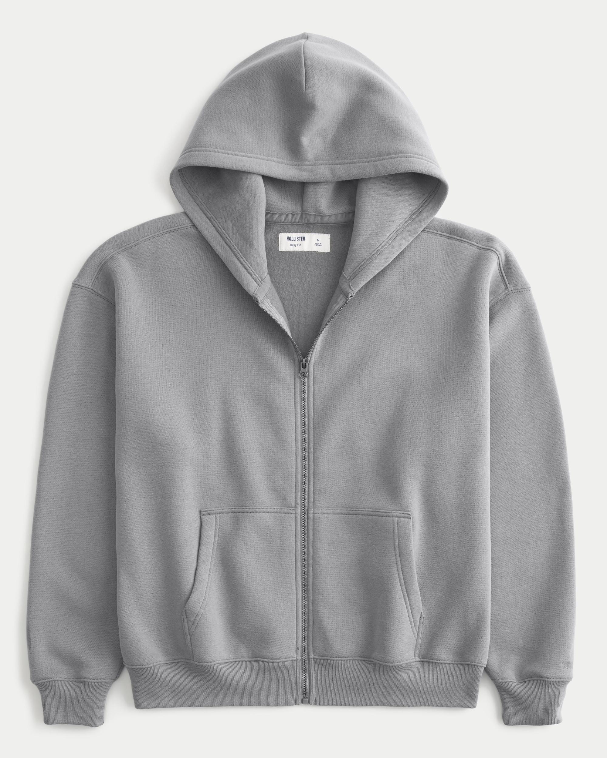 Boxy Flame Graphic Zip-Up Hoodie Product Image