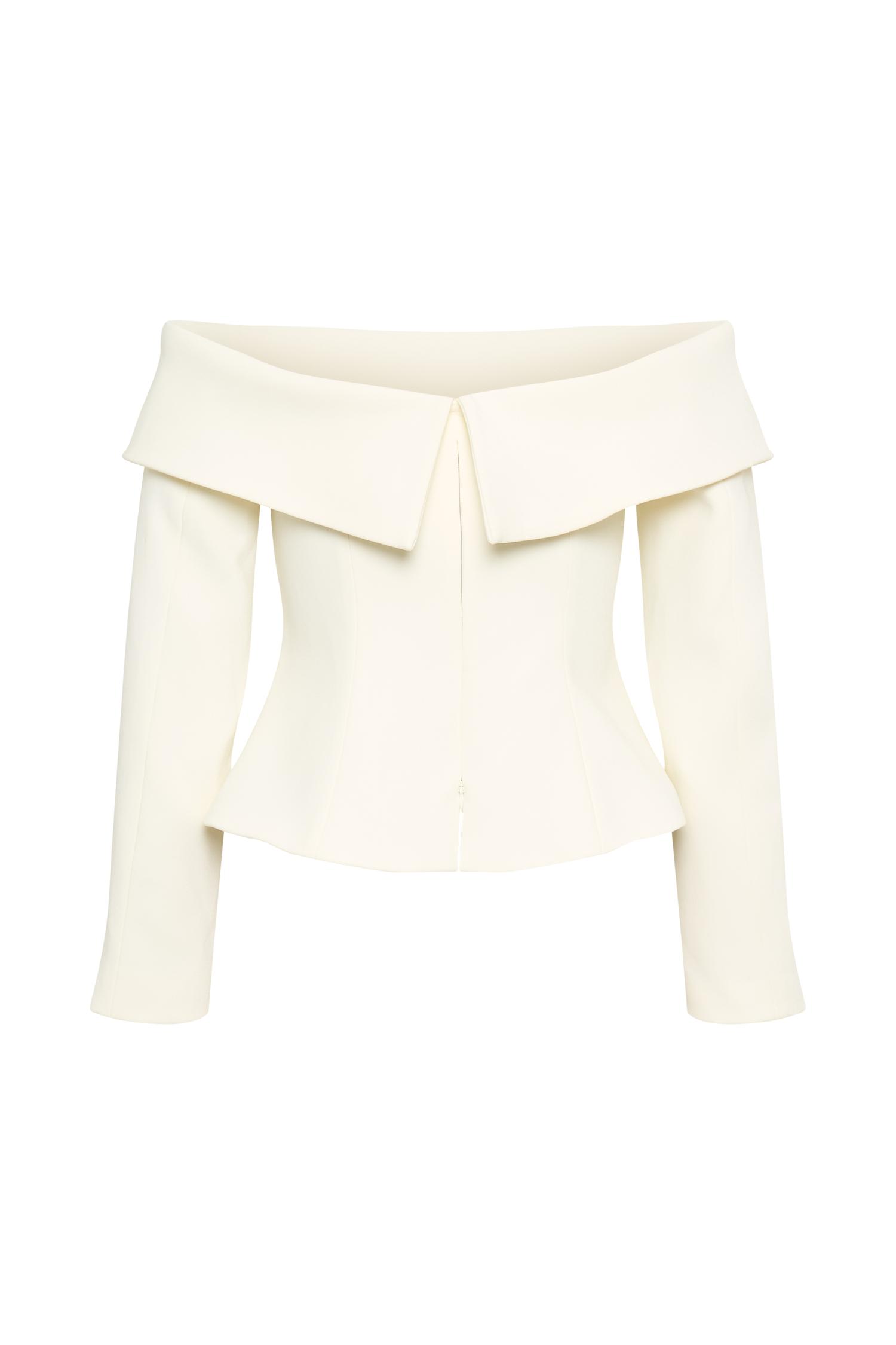 Celene Off Shoulder Jacket - Ivory Product Image