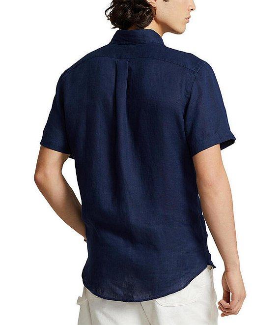 Polo Ralph Lauren Solid Linen Short Sleeve Woven Button Down Shirt Product Image