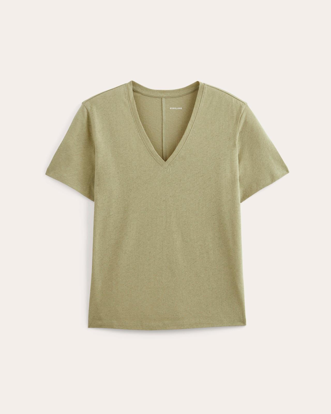 Womens Slouchy V-Neck T-Shirt in Cotton Linen by Everlane Product Image