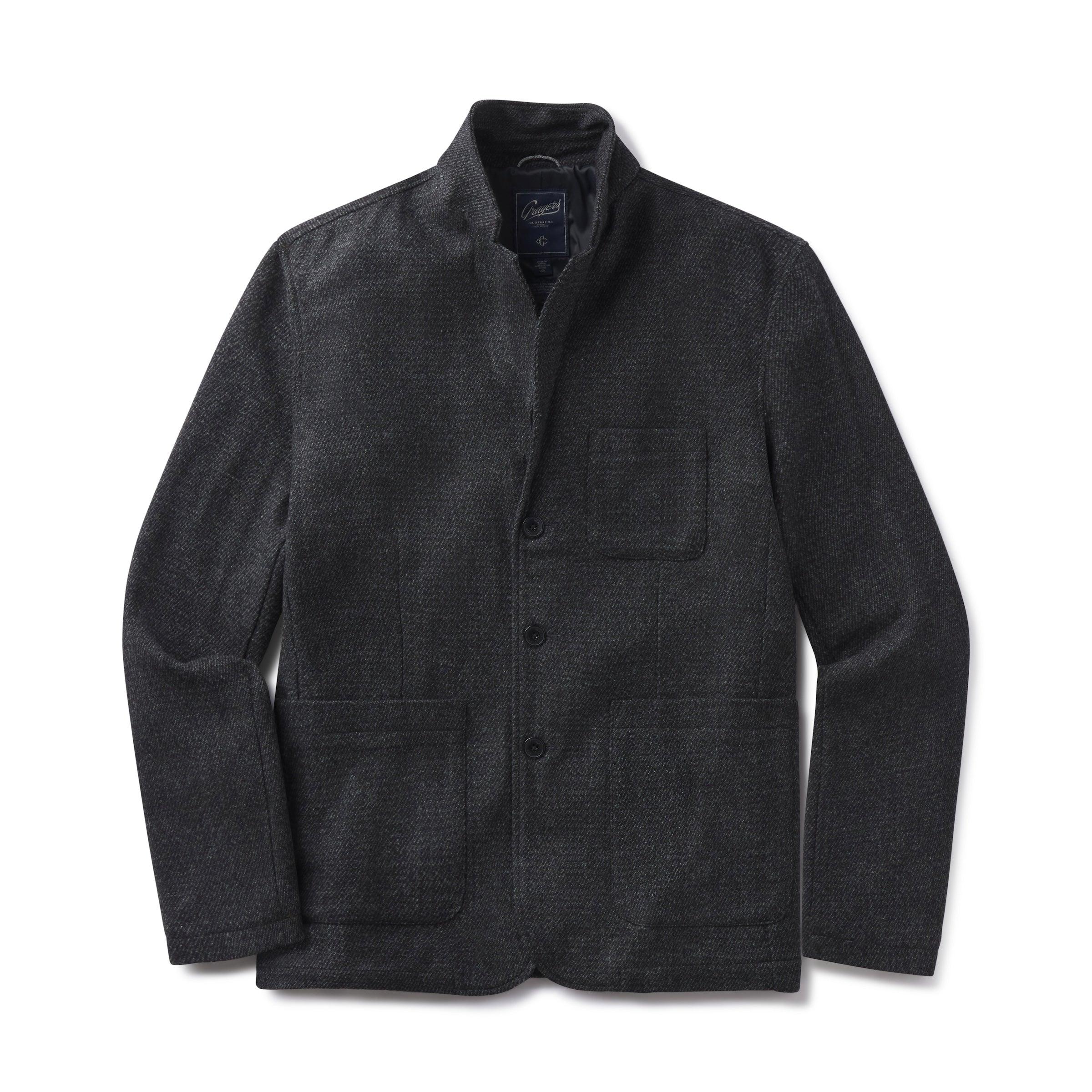 Hutton Wool Twill Sport Coat - Charcoal Product Image