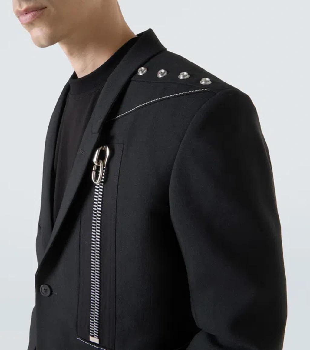 RICK OWENS Alice Studded Virgin Wool Blazer In Black Product Image