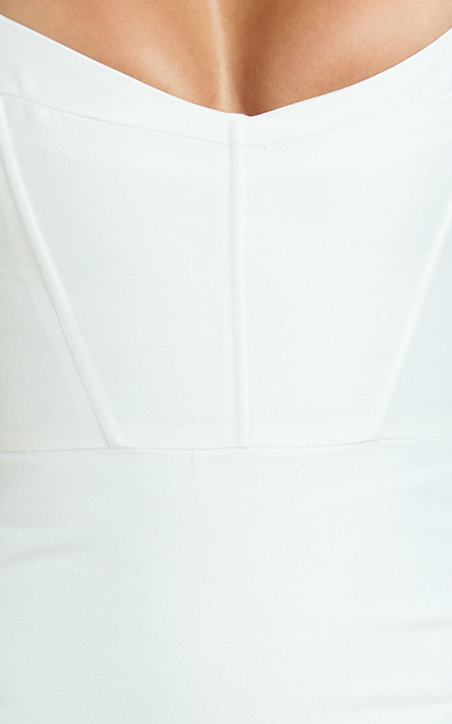 Janice Mini Dress - Square Neckline Dress in White Product Image