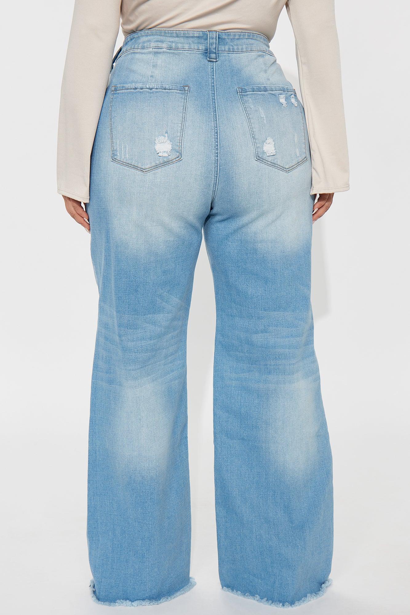 Coldwater Canyon Stretch Ripped Wide Leg Jeans - Light Wash Female Product Image