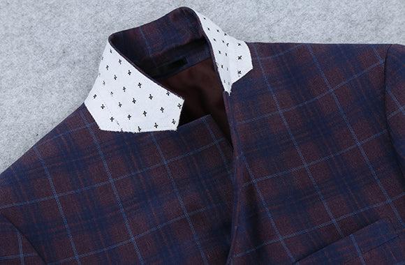 Slim Fit Blazer Glen Plaid in Blue Product Image