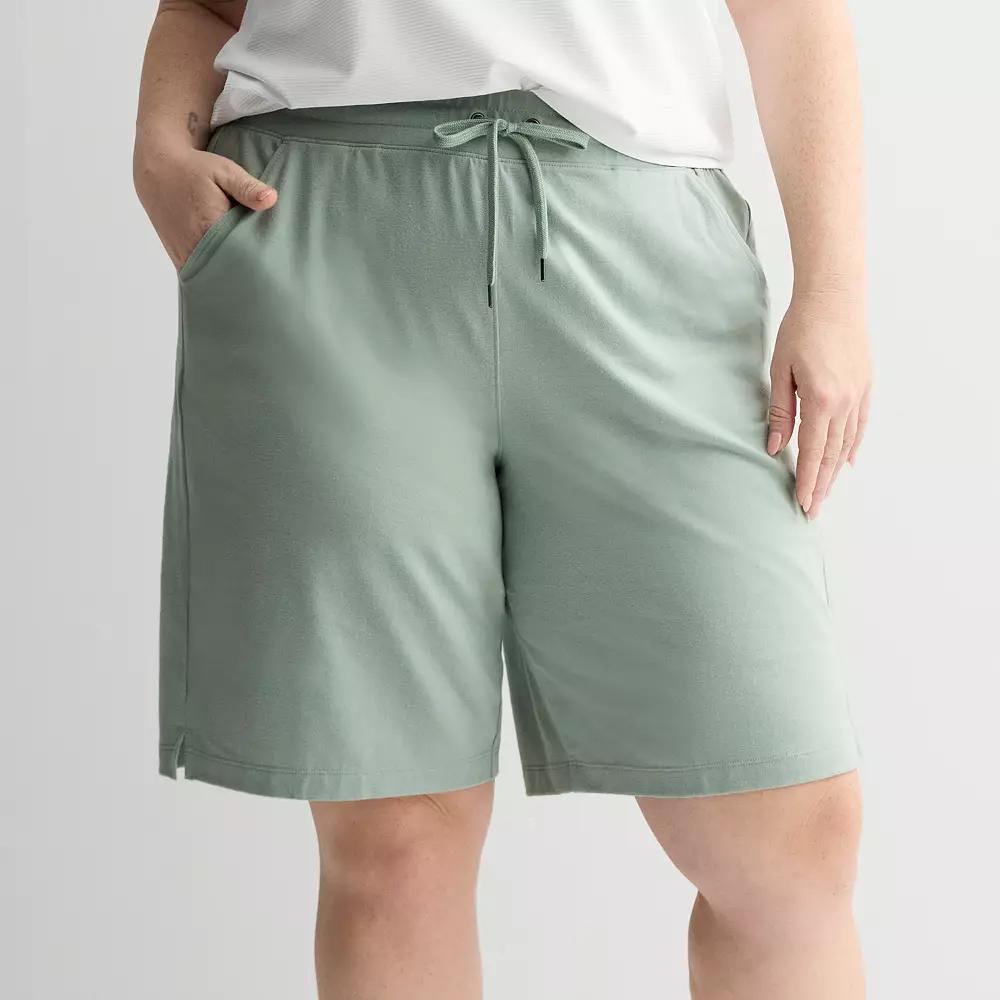 Plus Size Tek Gear® Essential Elastic Waist Bermuda Shorts, Women's, Size: 2XL, Ostego Bay Product Image