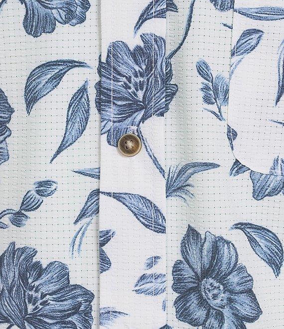 Rowm Performance Rec + Relax Short Sleeve Sketch Floral Print Textured Shirt Product Image
