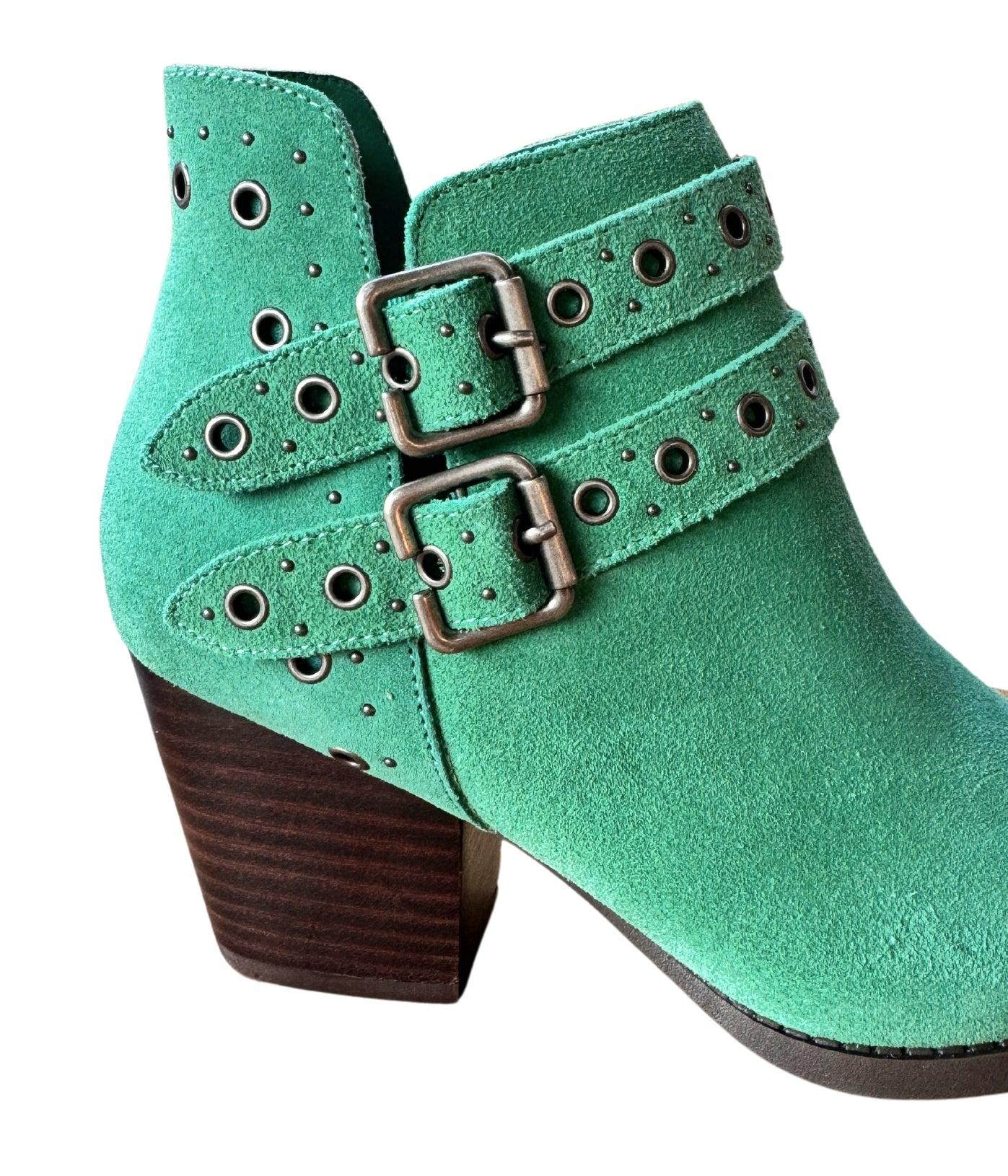 Elsa Leather Ankle Boot in Teal (Online Exclusive) Product Image