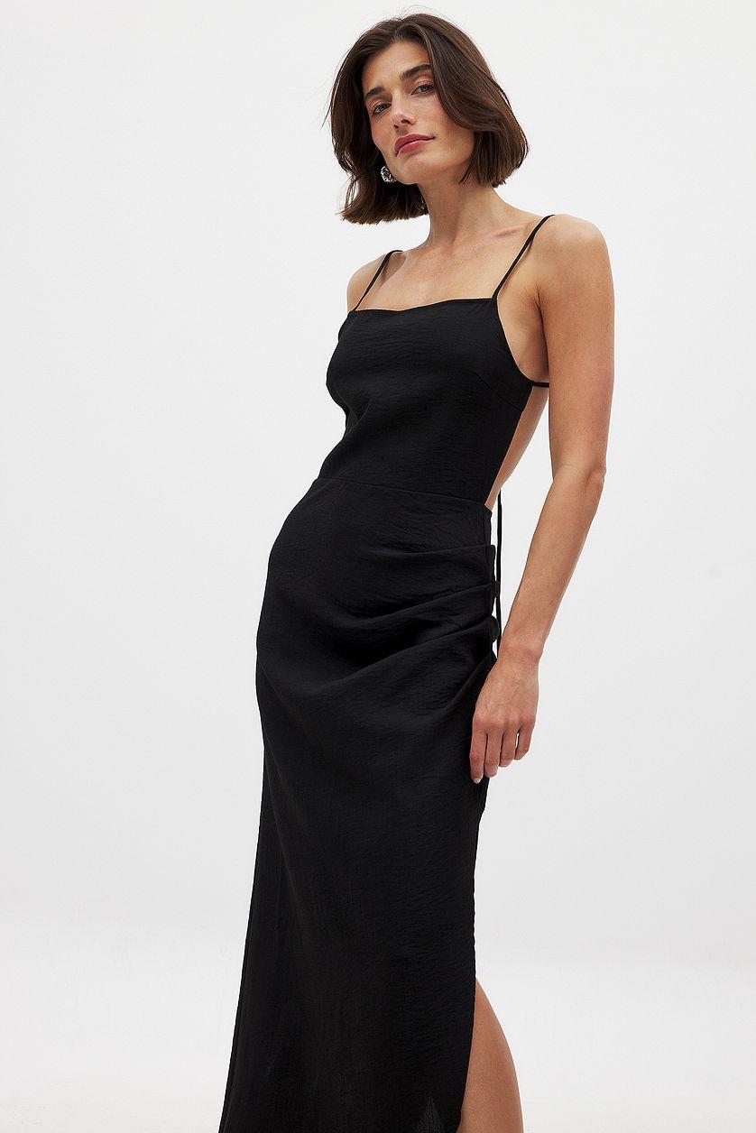 Tie Back Draped Midi Dress Product Image