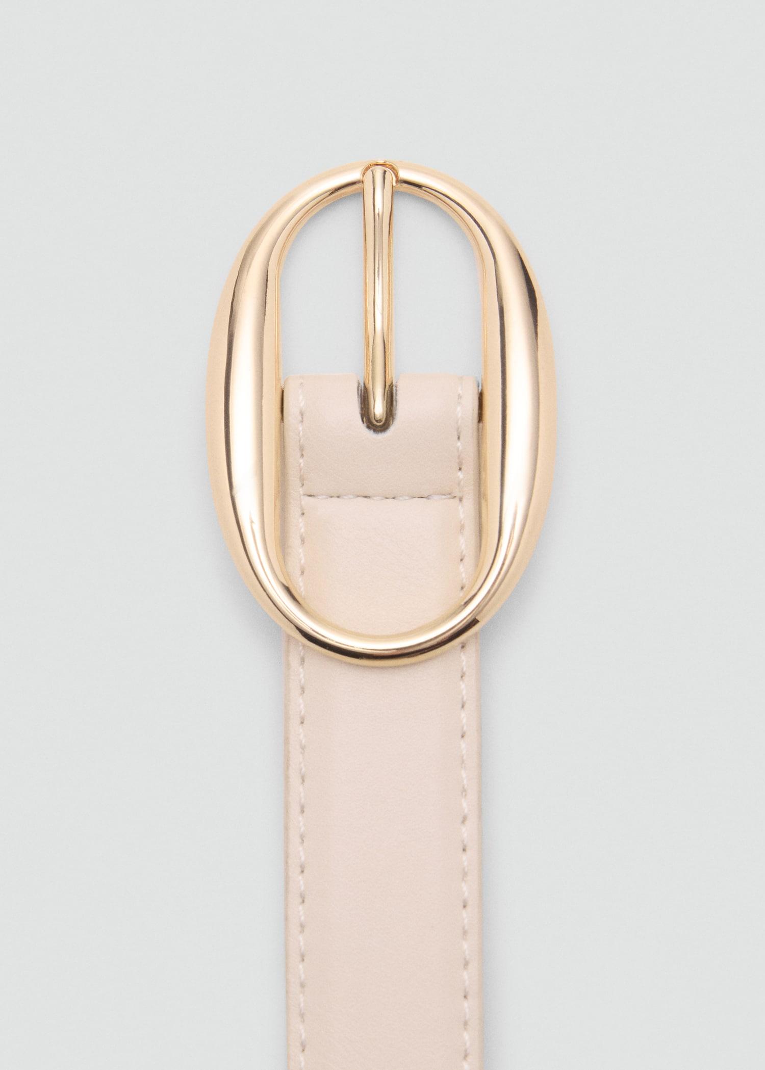 Oval buckle belt - Women | MANGO USA Product Image