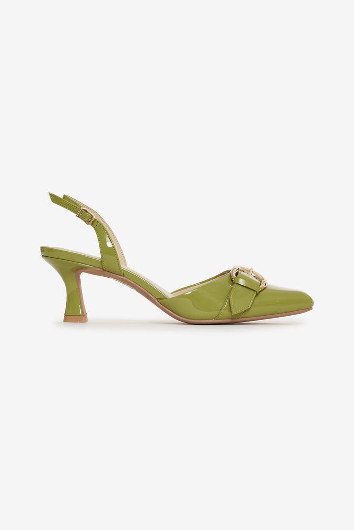 Marion Buckle Heel — Olive Product Image