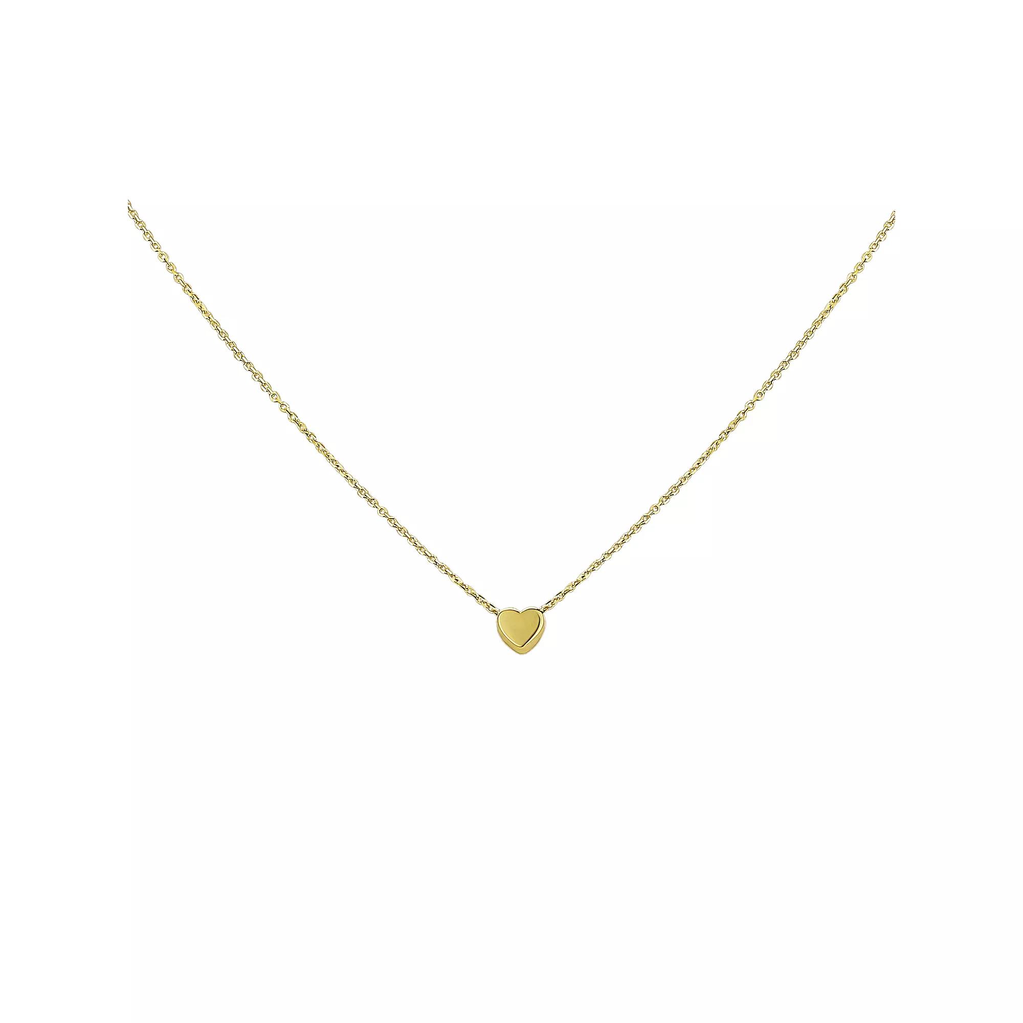 Taylor Grace 10k Gold Mini Polished Heart Necklace, Women's, Size: 16-18" ADJ Product Image