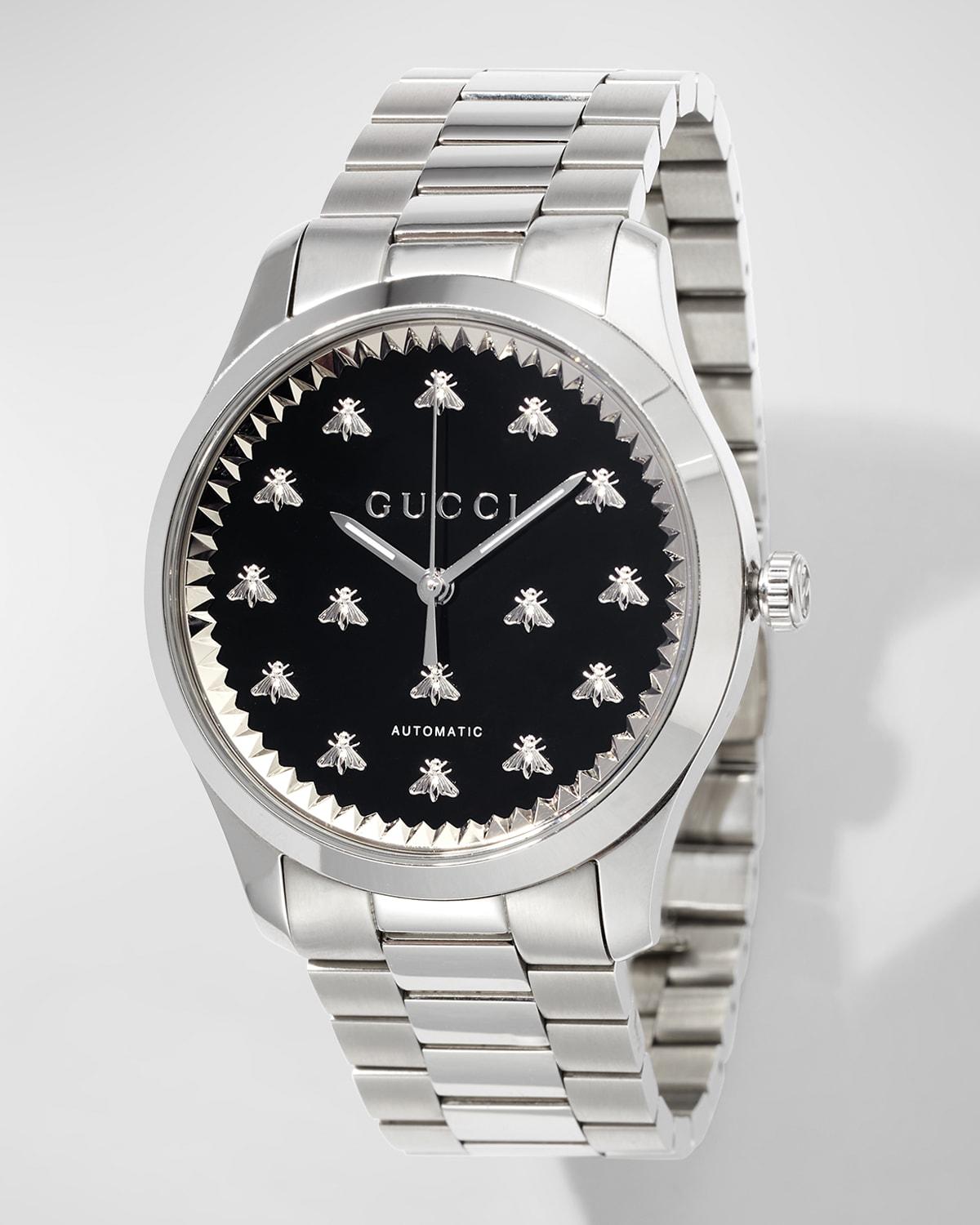 Mens G-Timeless Automatic Stainless Steel & Genuine Onyx Bracelet Watch Product Image