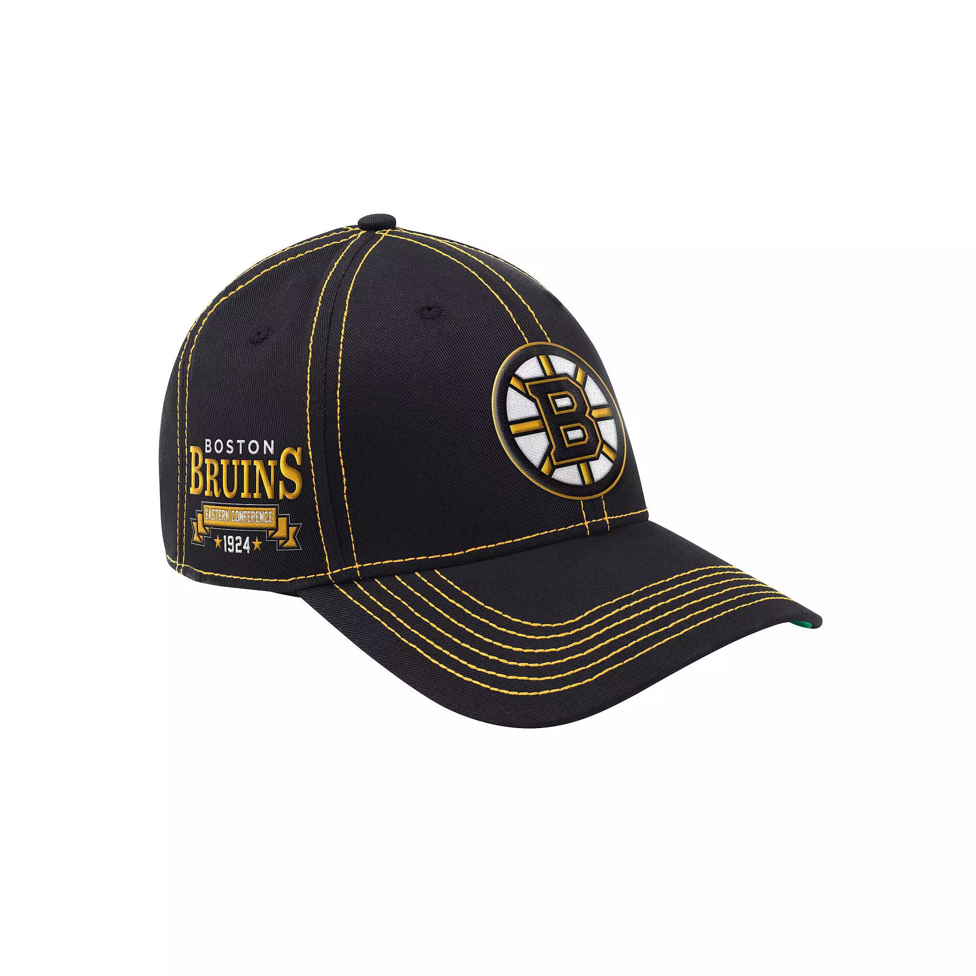 Men's Starter  Black Boston Bruins Sphere II Curved Starfit Adjustable Hat Product Image