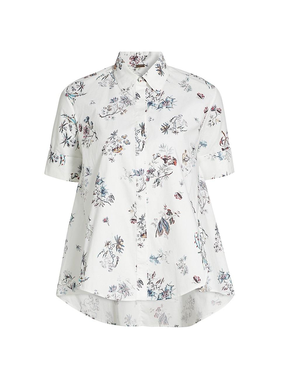 Womens Floral Poplin Trapeze Shirt Product Image