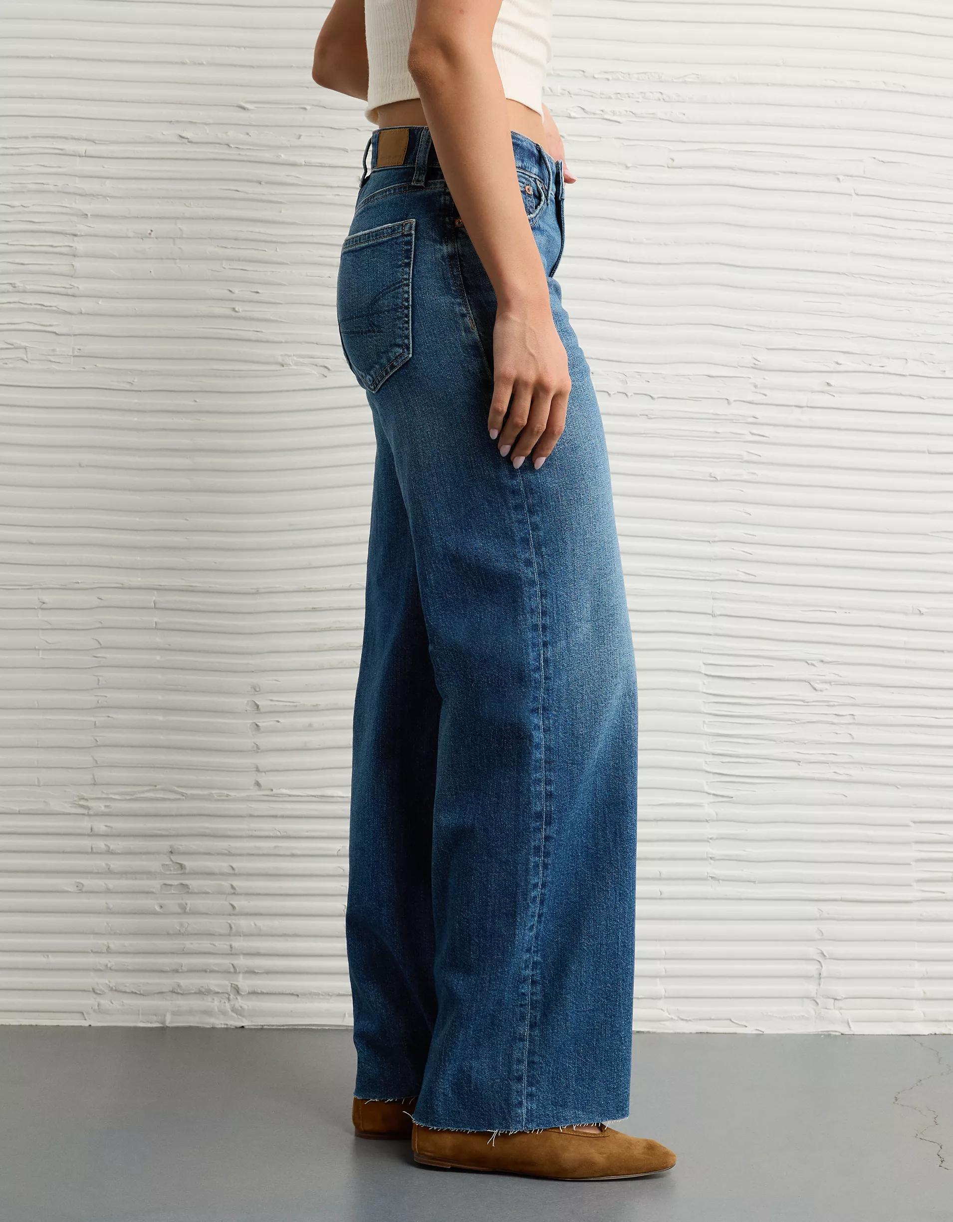 AE Dreamy Drapey Stretch Super High-Waisted Baggy Wide-Leg Jean Product Image