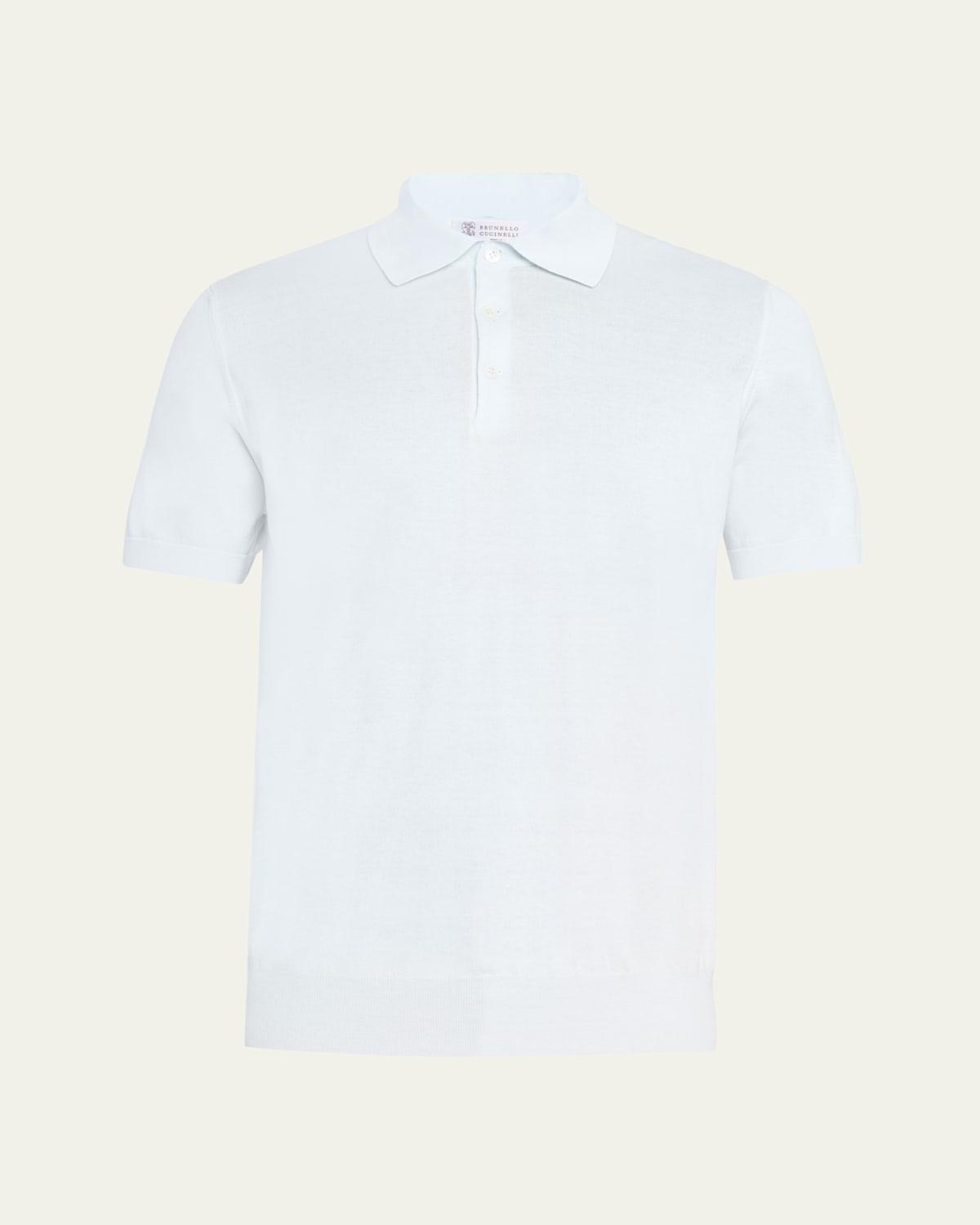 Mens Cotton Short-Sleeve Polo Sweater Product Image