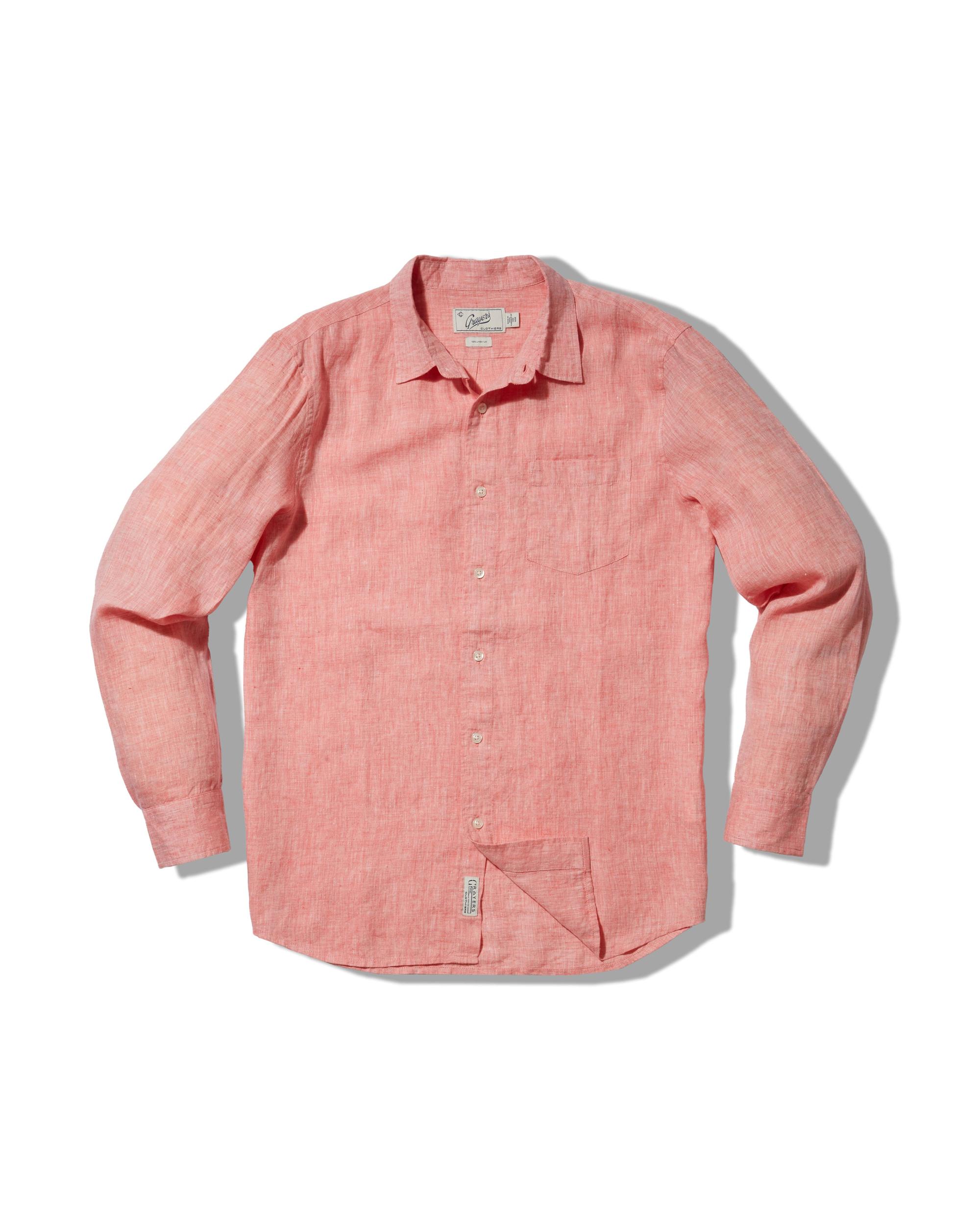 Nantucket Yarn Dyed Linen Shirt - Red Product Image