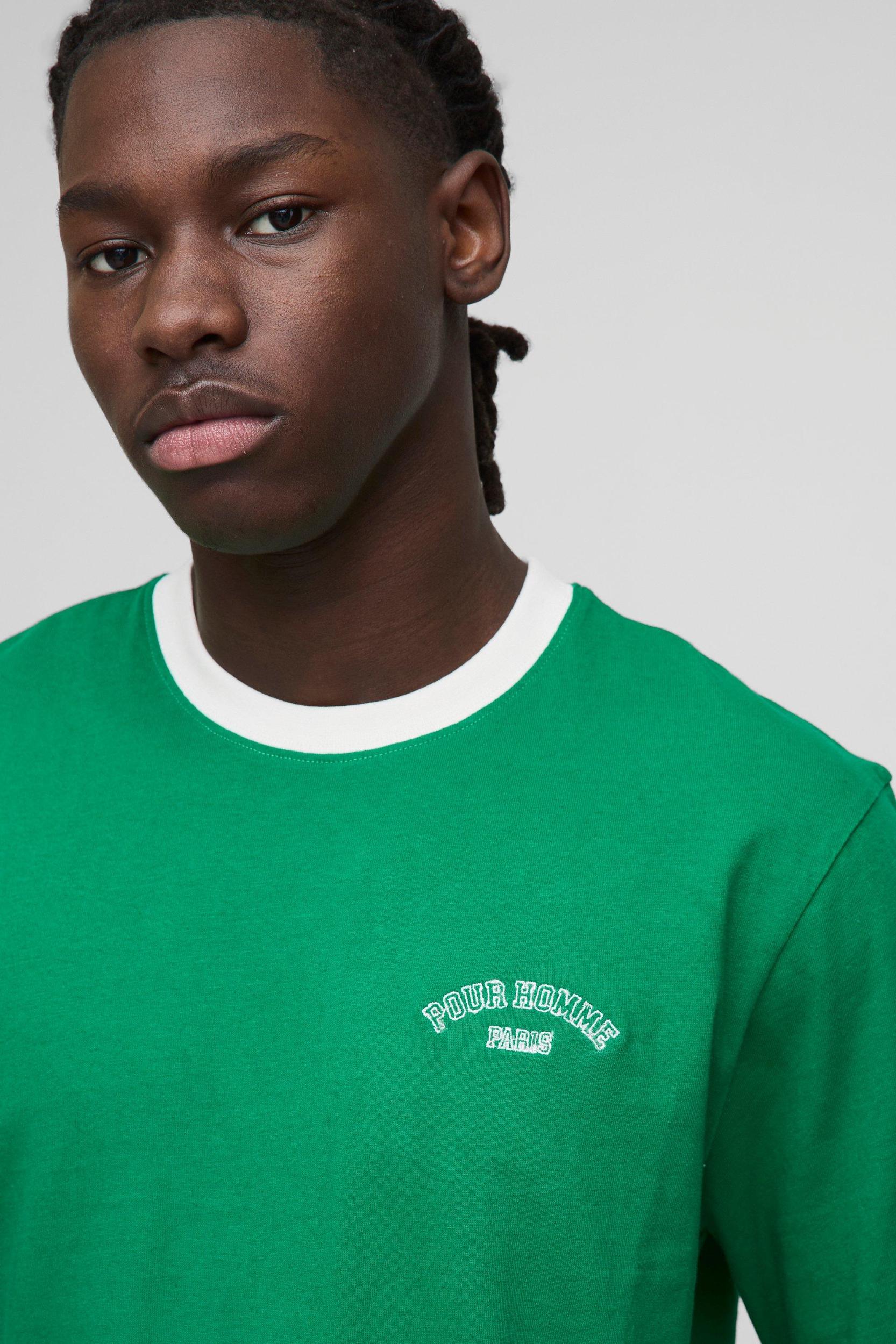 Boxy Fit Homme Ringer T-Shirt | boohooMAN USA Product Image