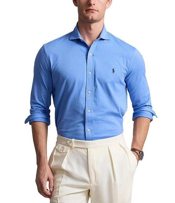 Polo Ralph Lauren Jersey Long Sleeve Woven Shirt Product Image