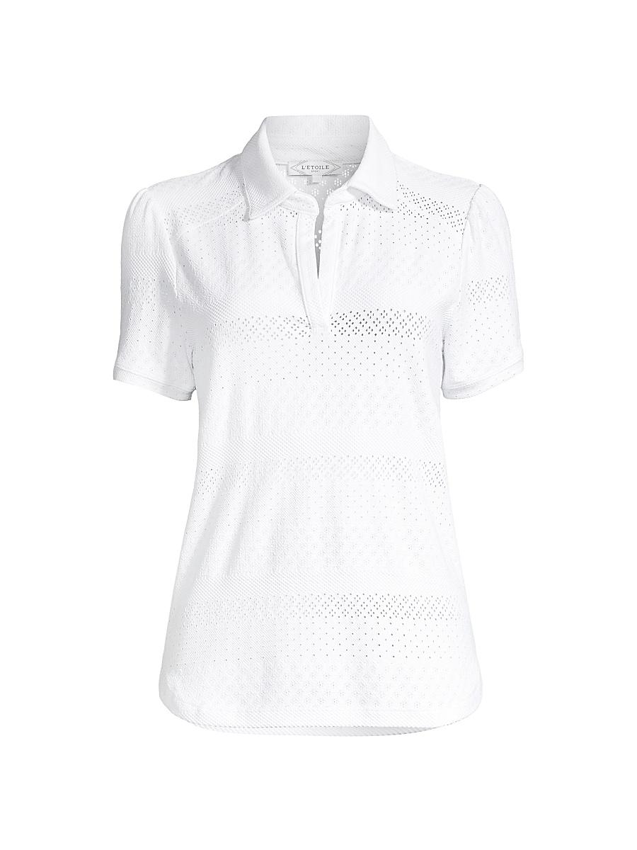 Womens Lace Polo Shirt Product Image