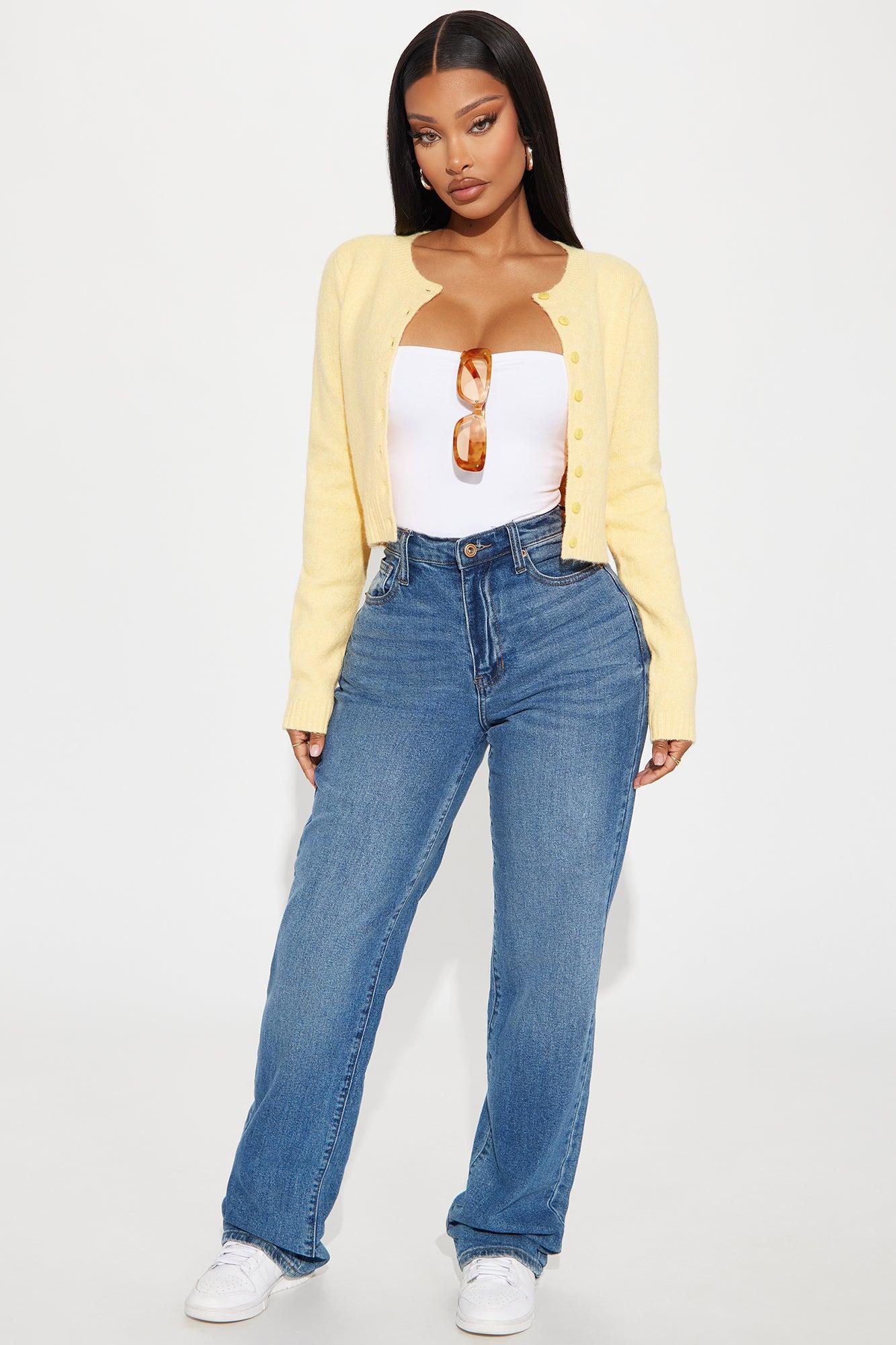 Sweet Sensation Cropped Cardigan - Yellow Product Image